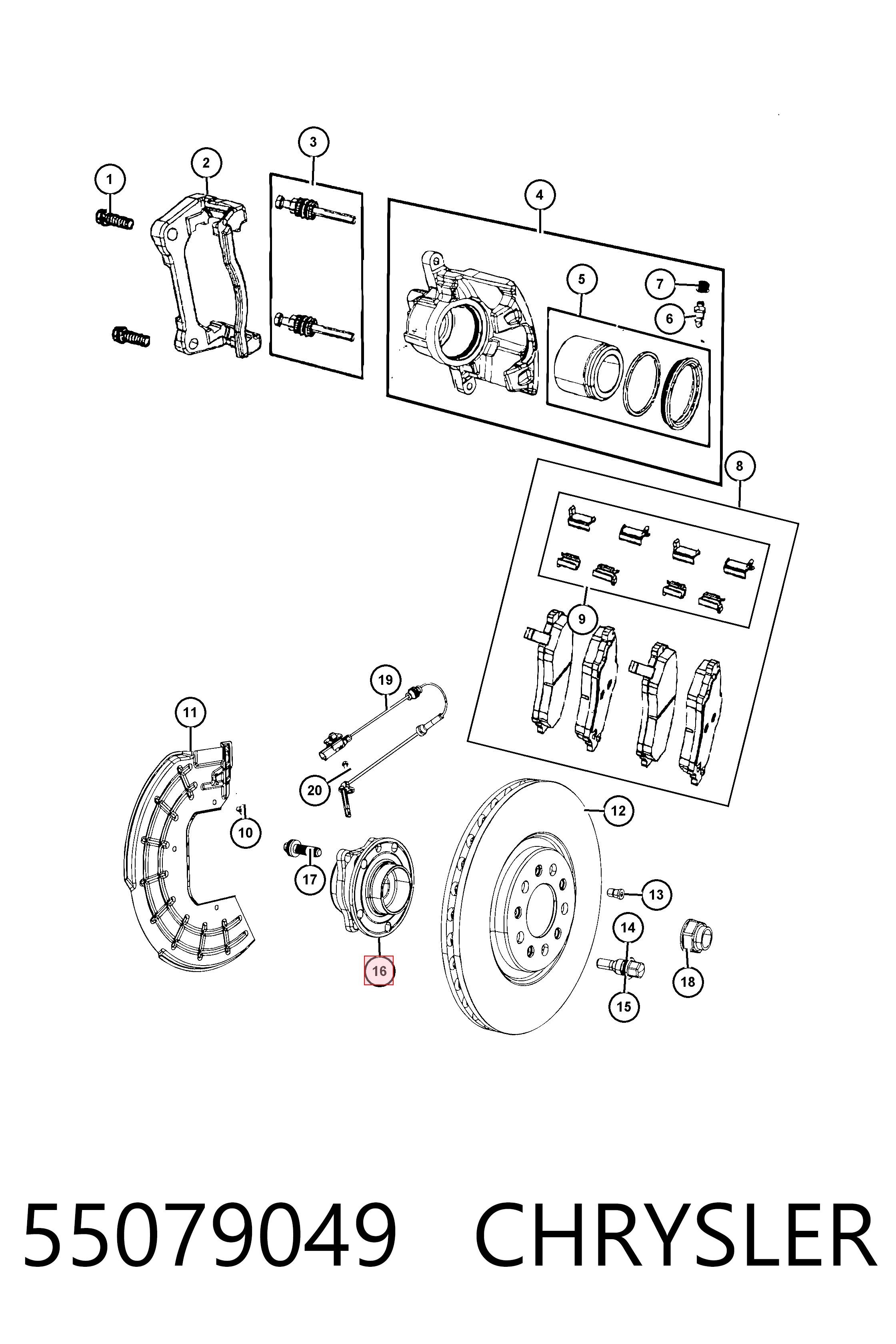 55079049 Chrysler Ступица колеса передняя