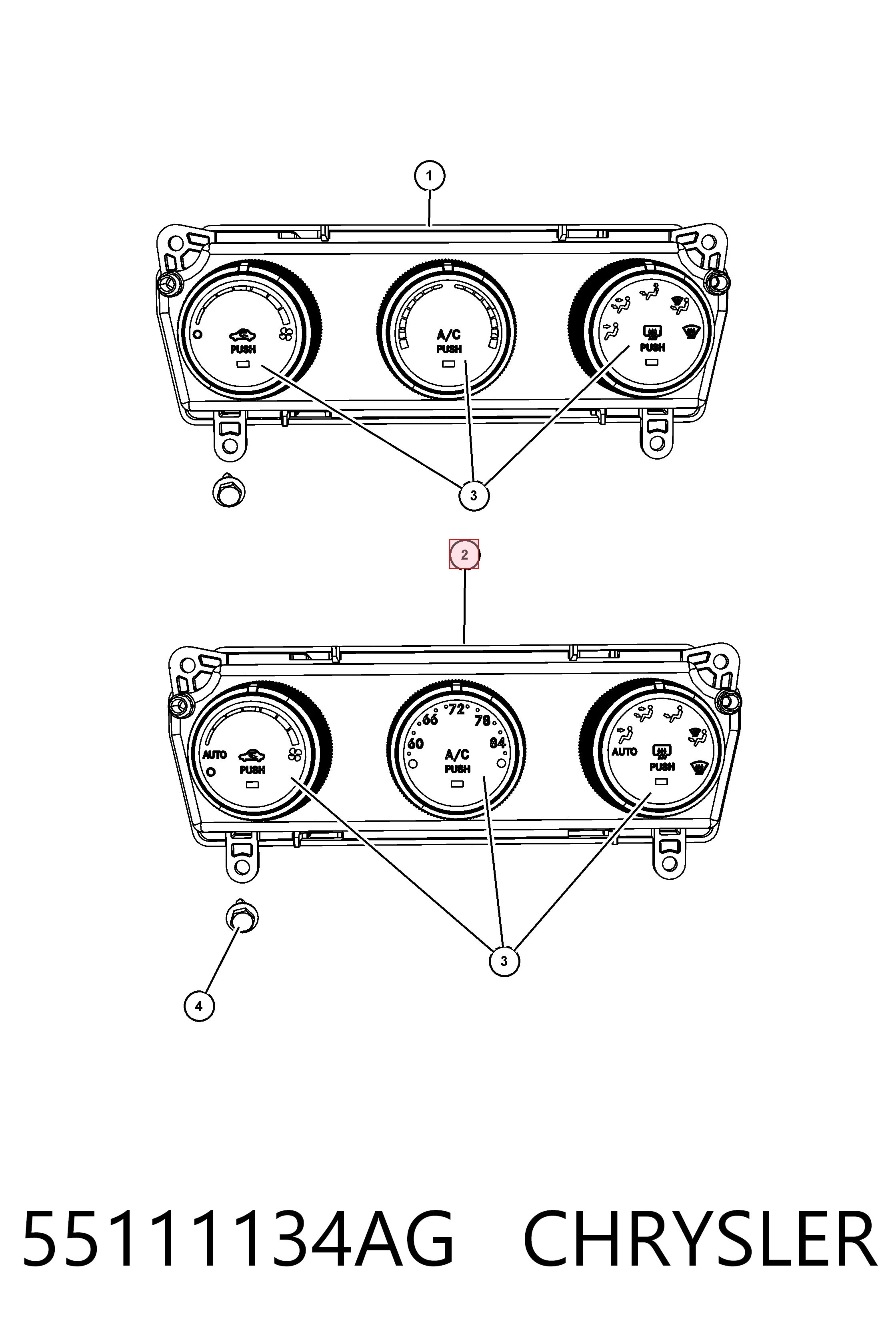 Купить K55111134AE Fiat/Alfa/Lancia Блок управления печкой