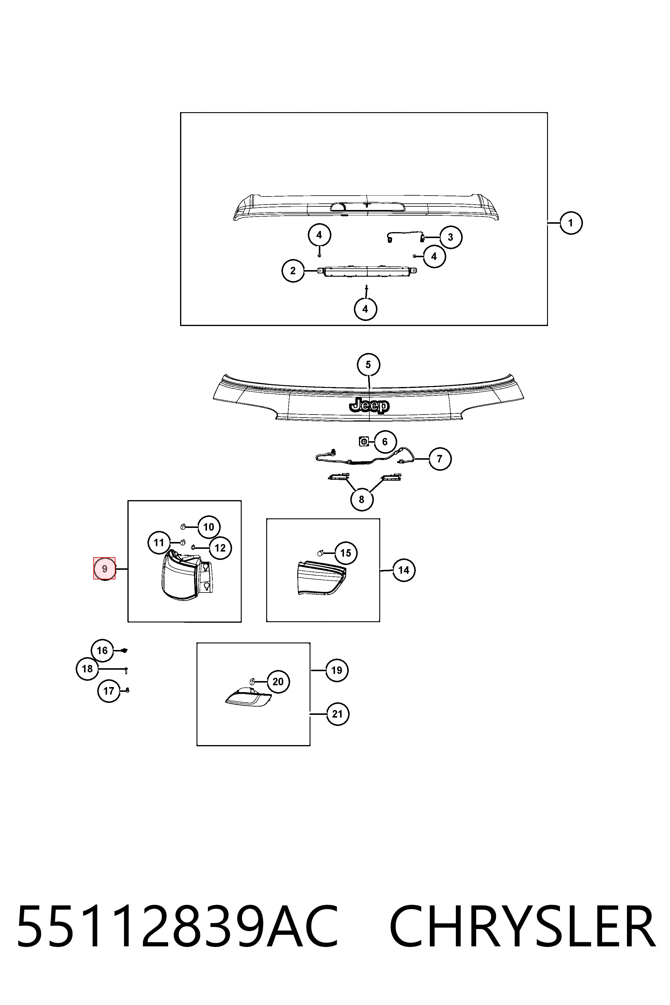 CH2804115 Various Фонарь задний