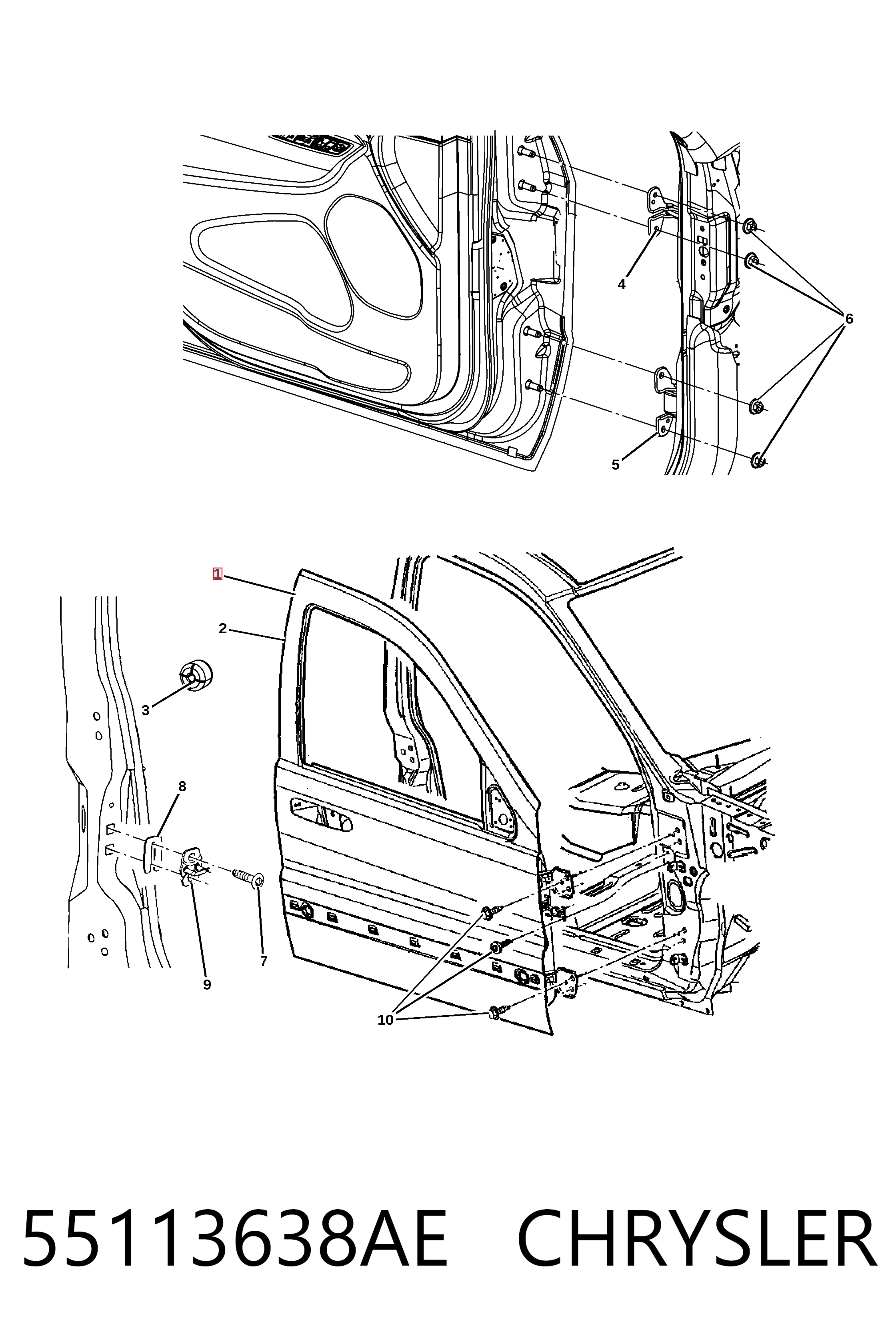 Дверь передняя правая K68274938AB Fiat/Alfa/Lancia