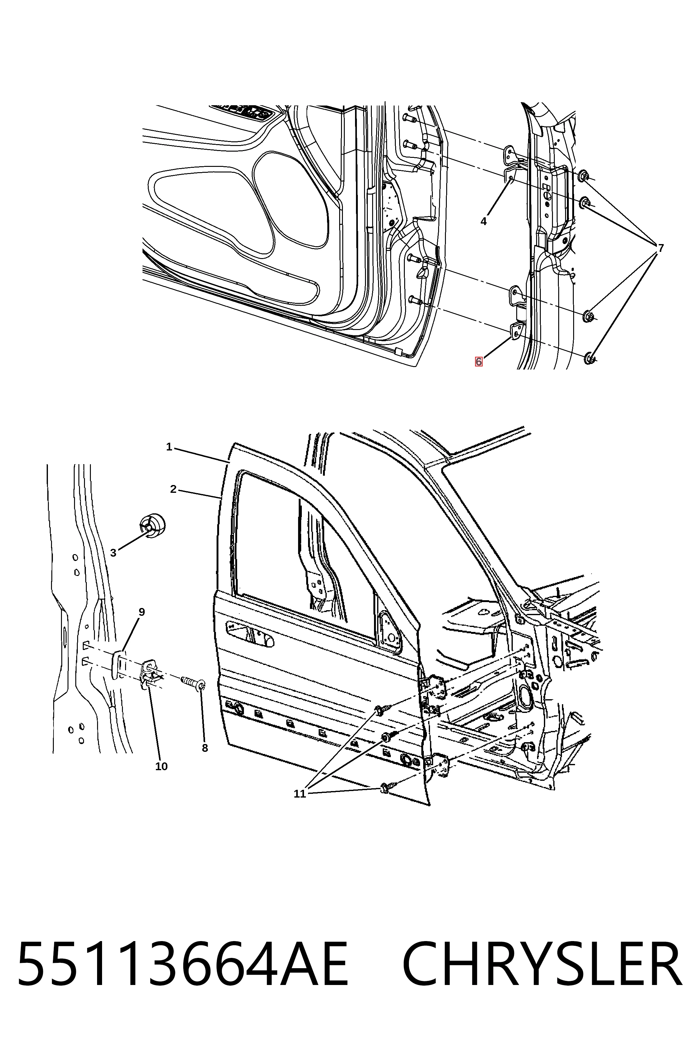 K55113664AI Fiat/Alfa/Lancia Петля задней правой двери