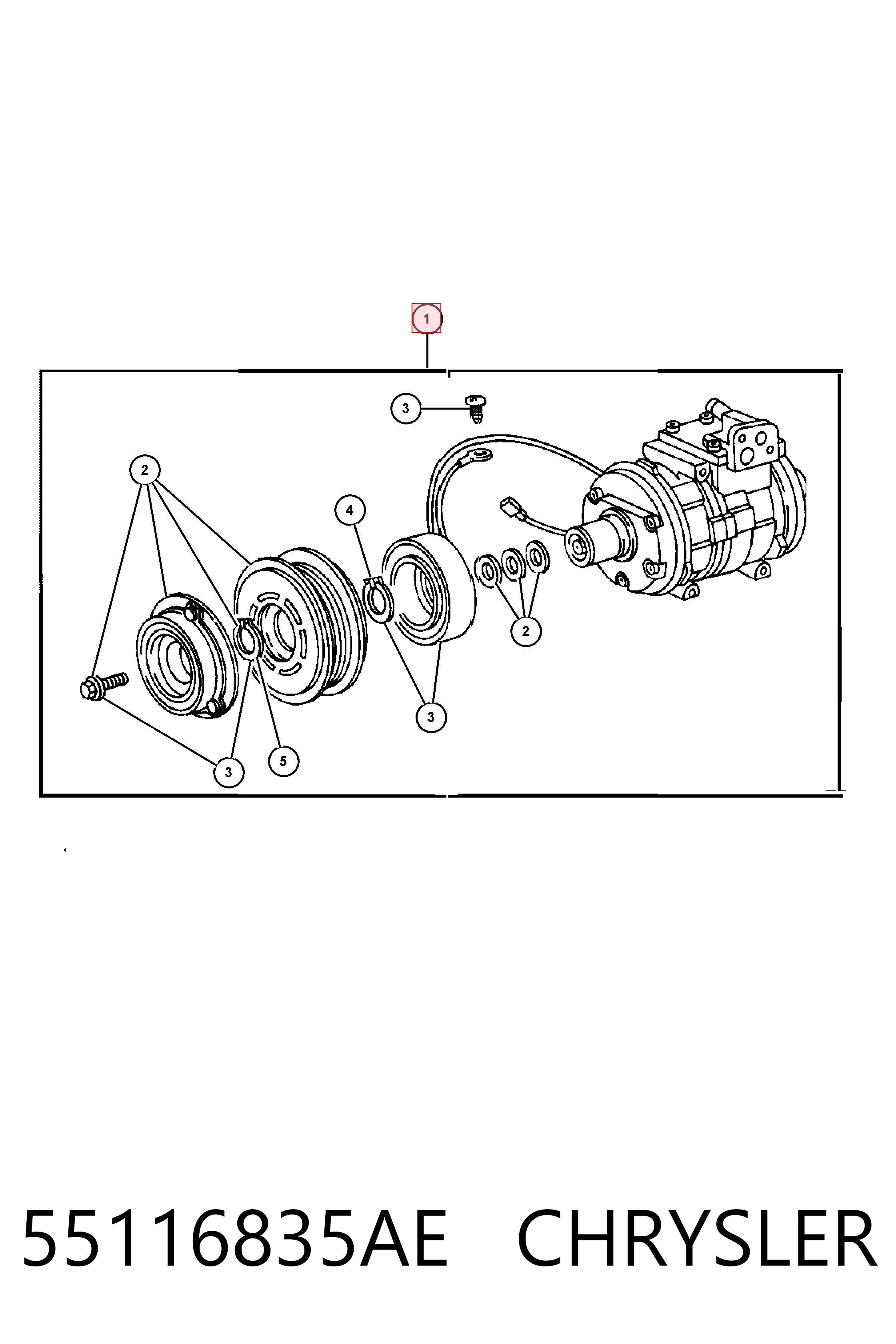 55116835AE Chrysler Компрессор хладагента