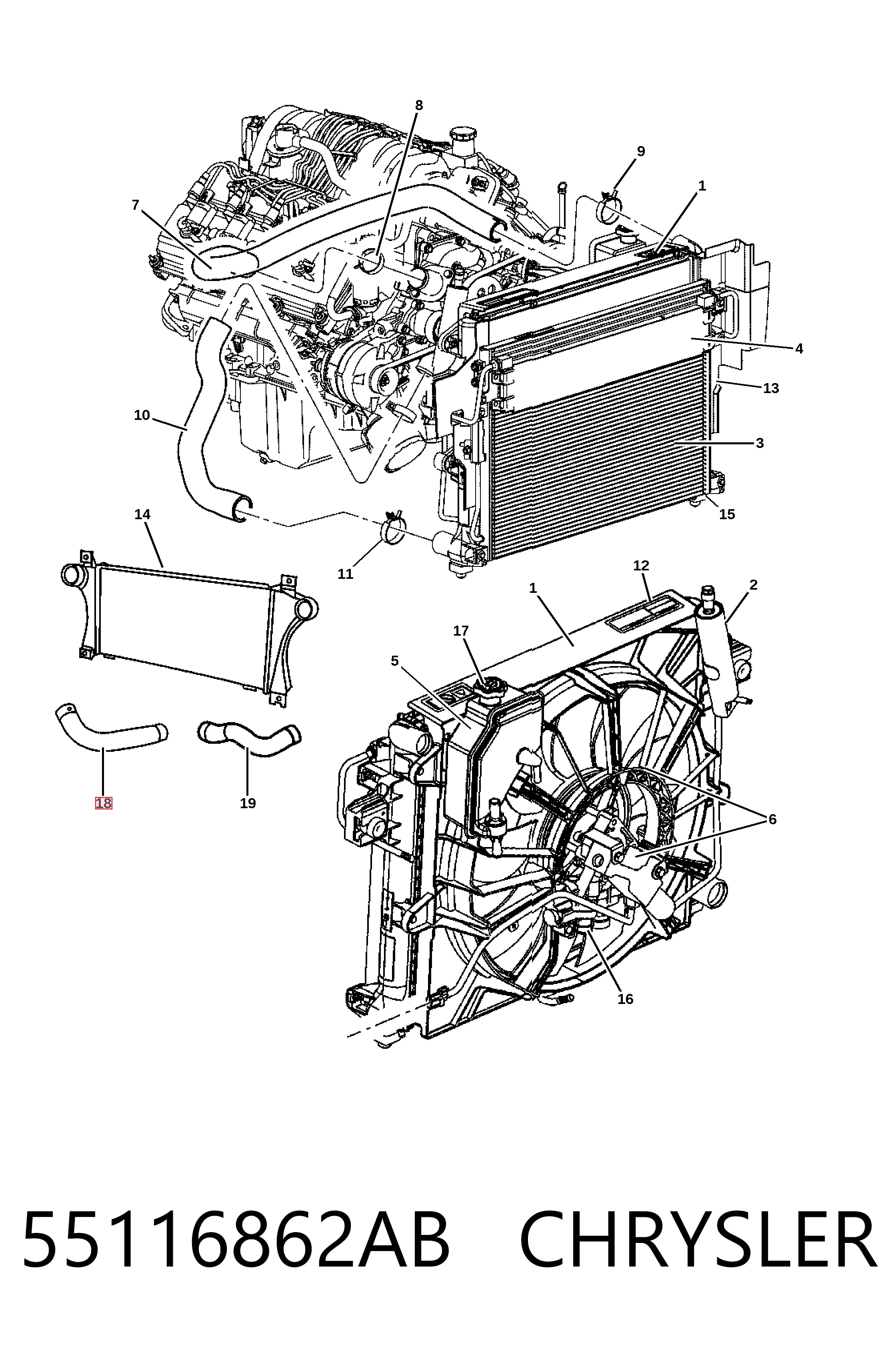 K55116862AB Fiat/Alfa/Lancia Патрубок интеркуллера