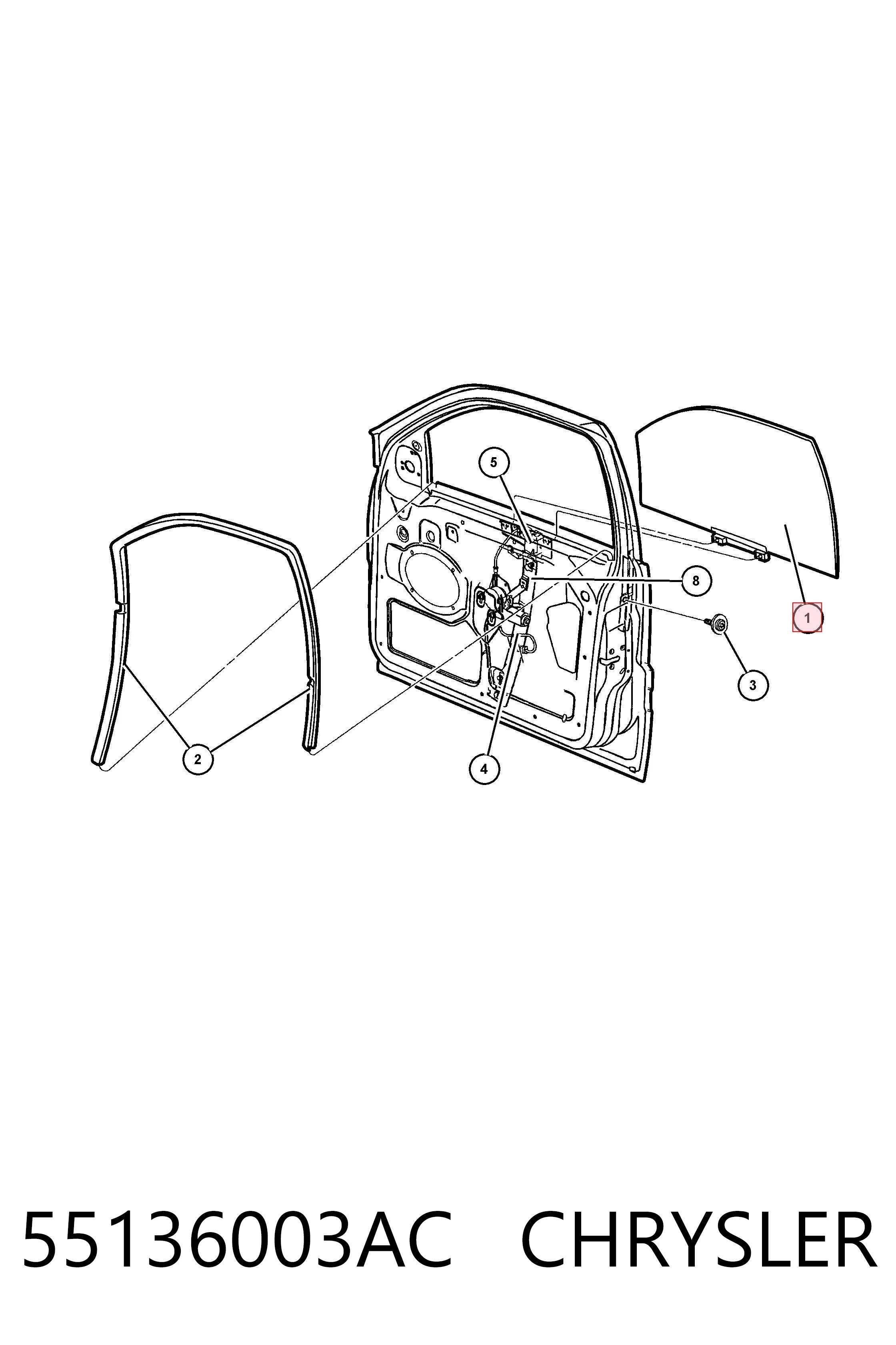 K55136003AC Fiat/Alfa/Lancia Стекло двери передней левой