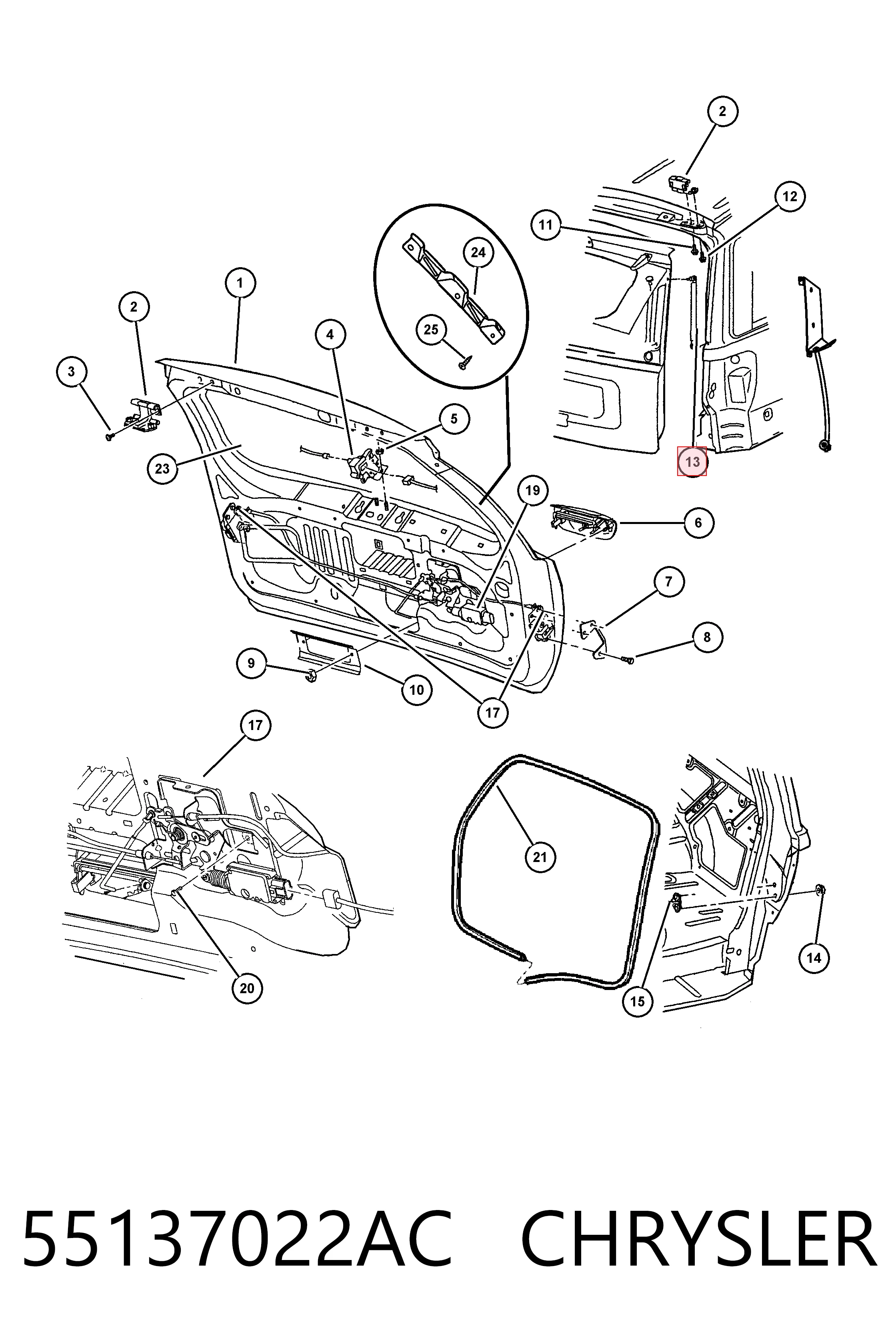 55137022AC Chrysler Амортизатор крышки багажника