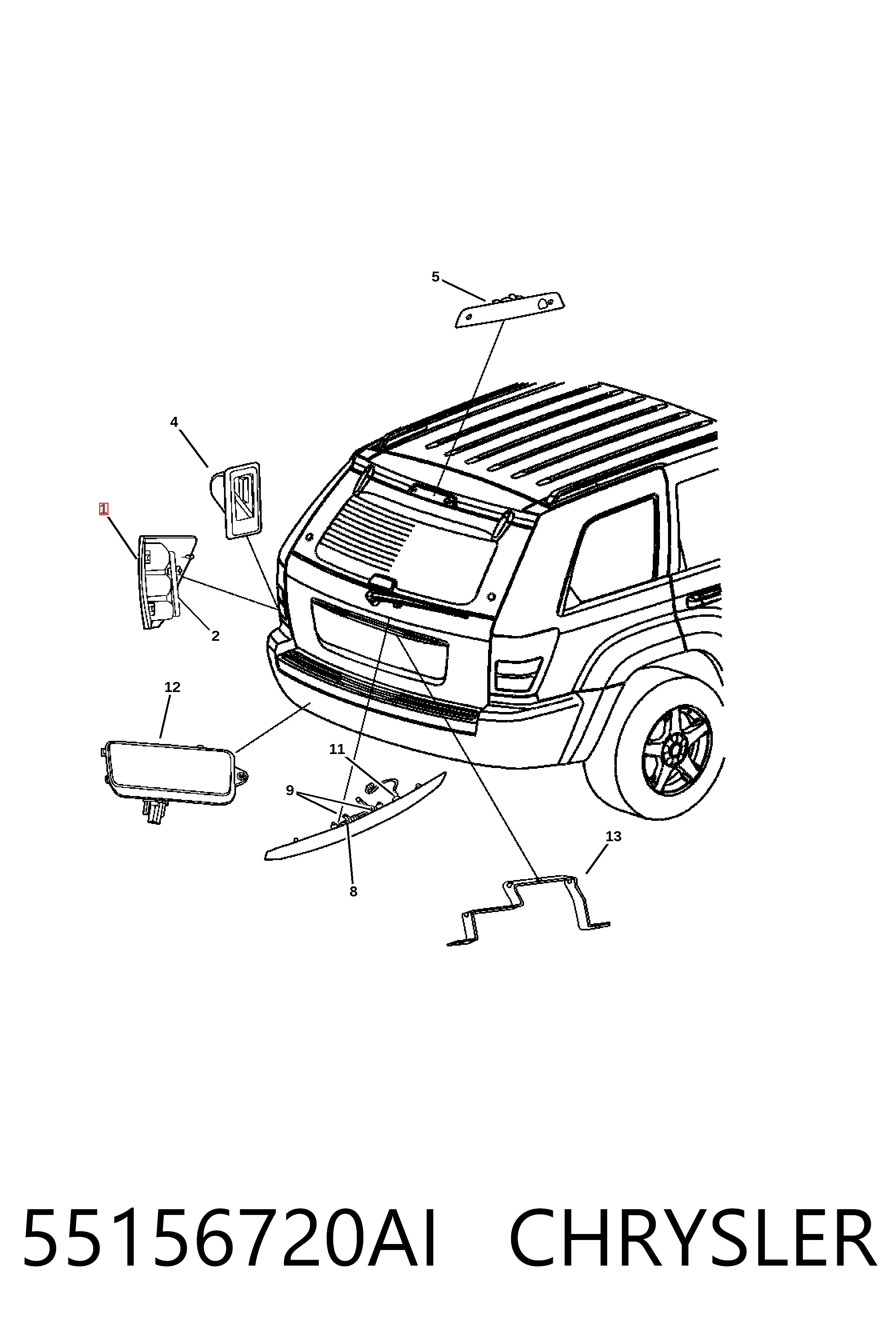 Купить K55156720AI Fiat/Alfa/Lancia Задняя правая фара