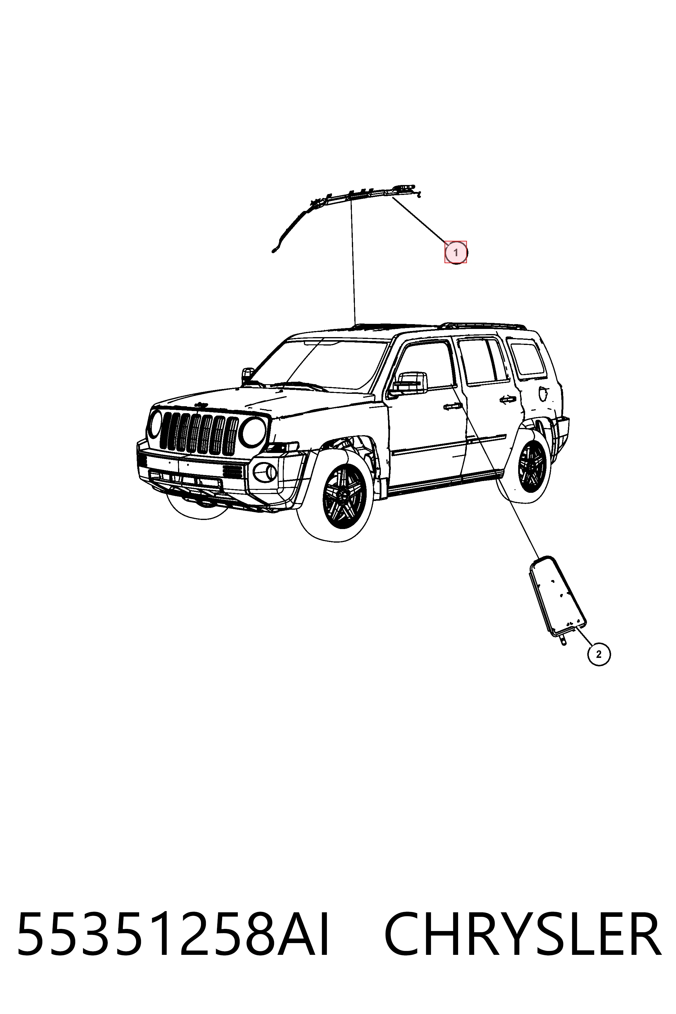 Купить K55351258AB Fiat/Alfa/Lancia AIRBAG, шторка боковая правая