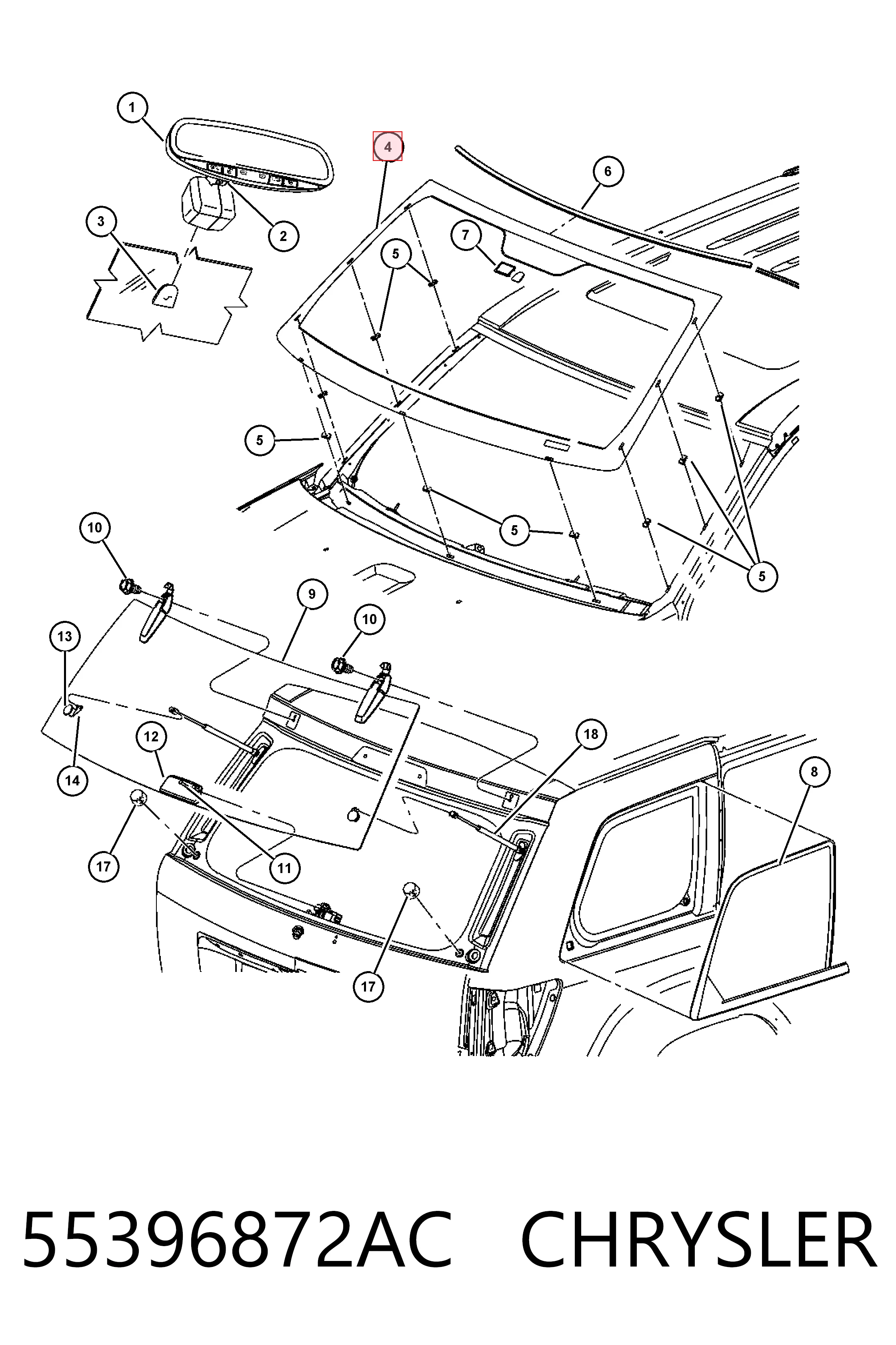 Купить K55396872AC Fiat/Alfa/Lancia Ветровое стекло
