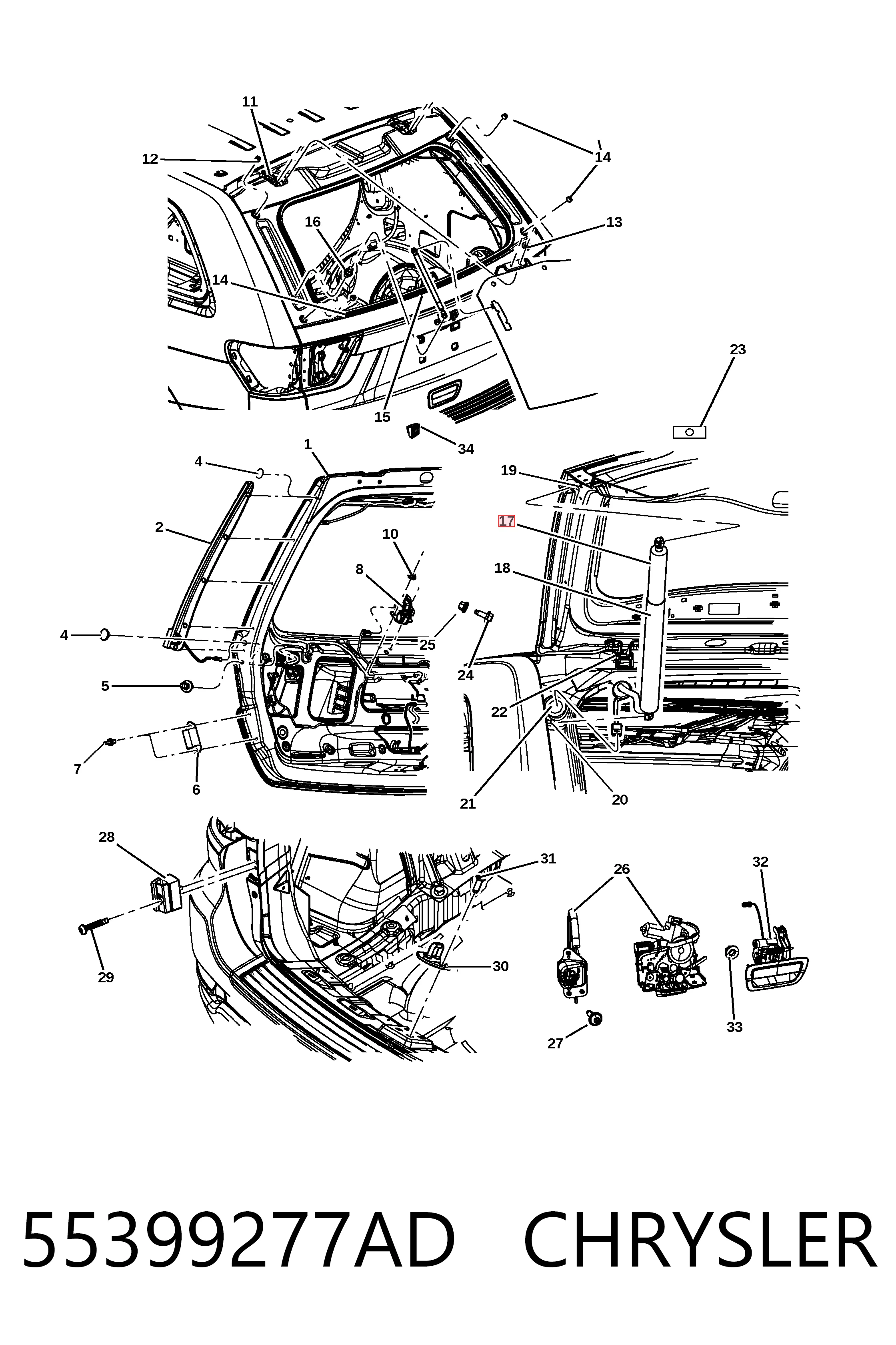Купить 2A212017 Stabilus Амортизатор двери багажника