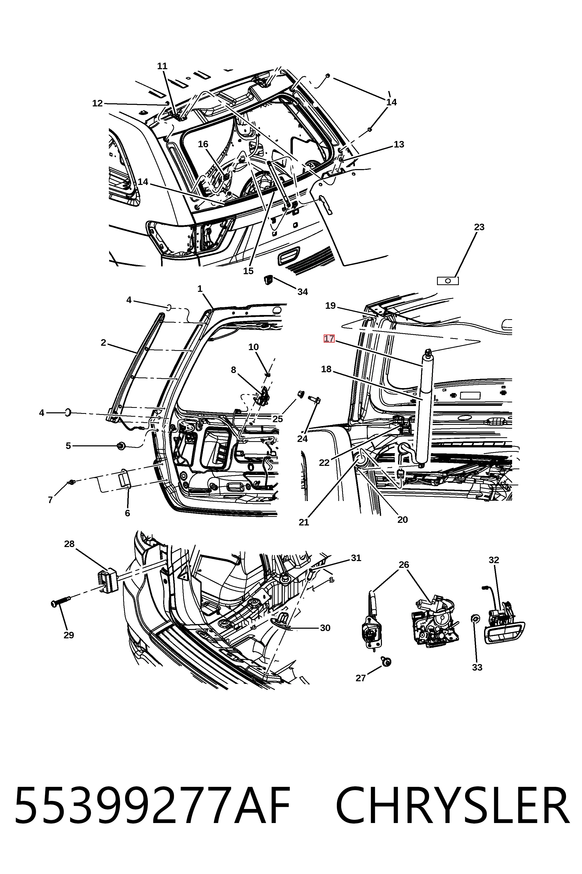 Газовый упор багажника Stabilus 2A212017
