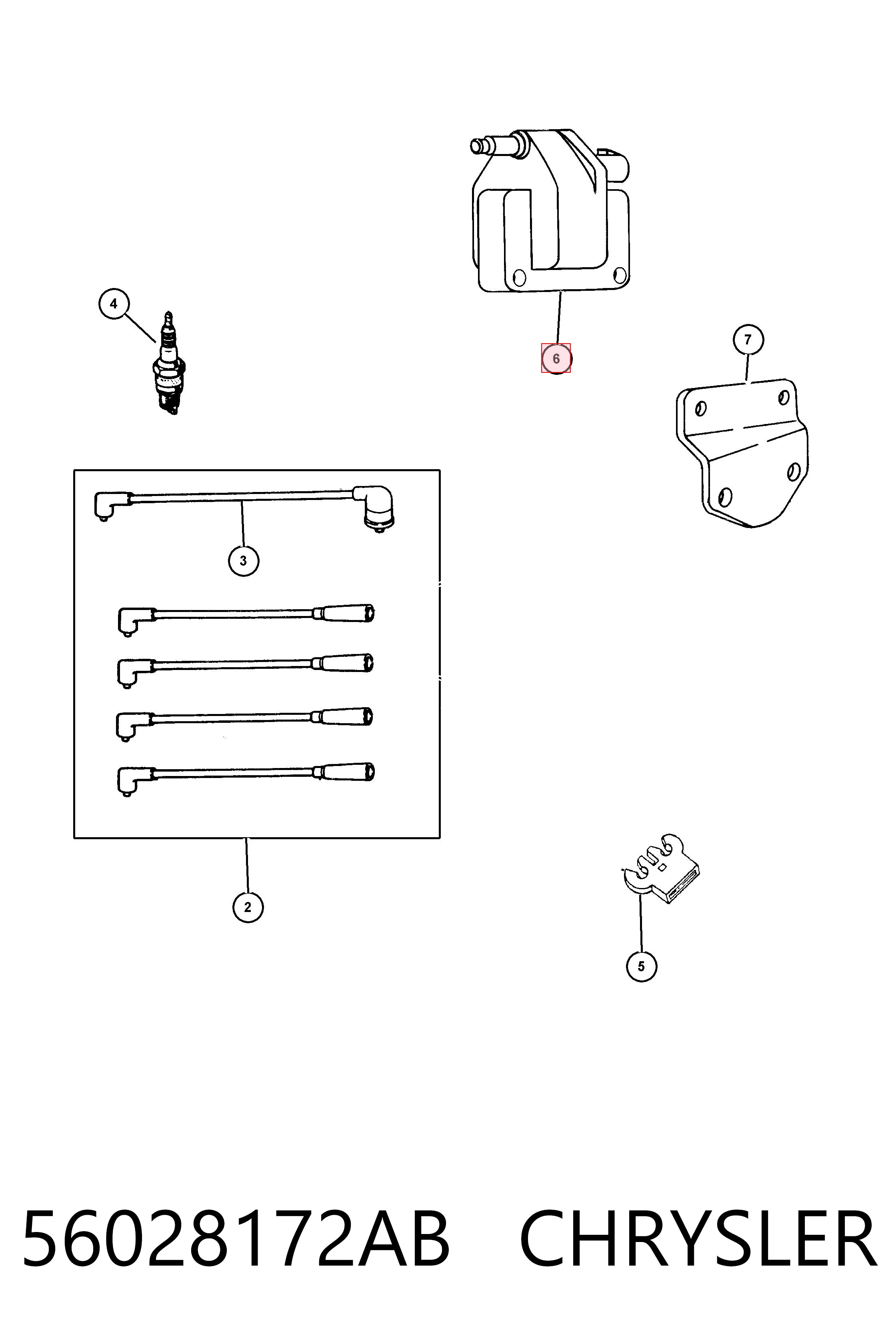 56028172AB Chrysler Катушка зажигания