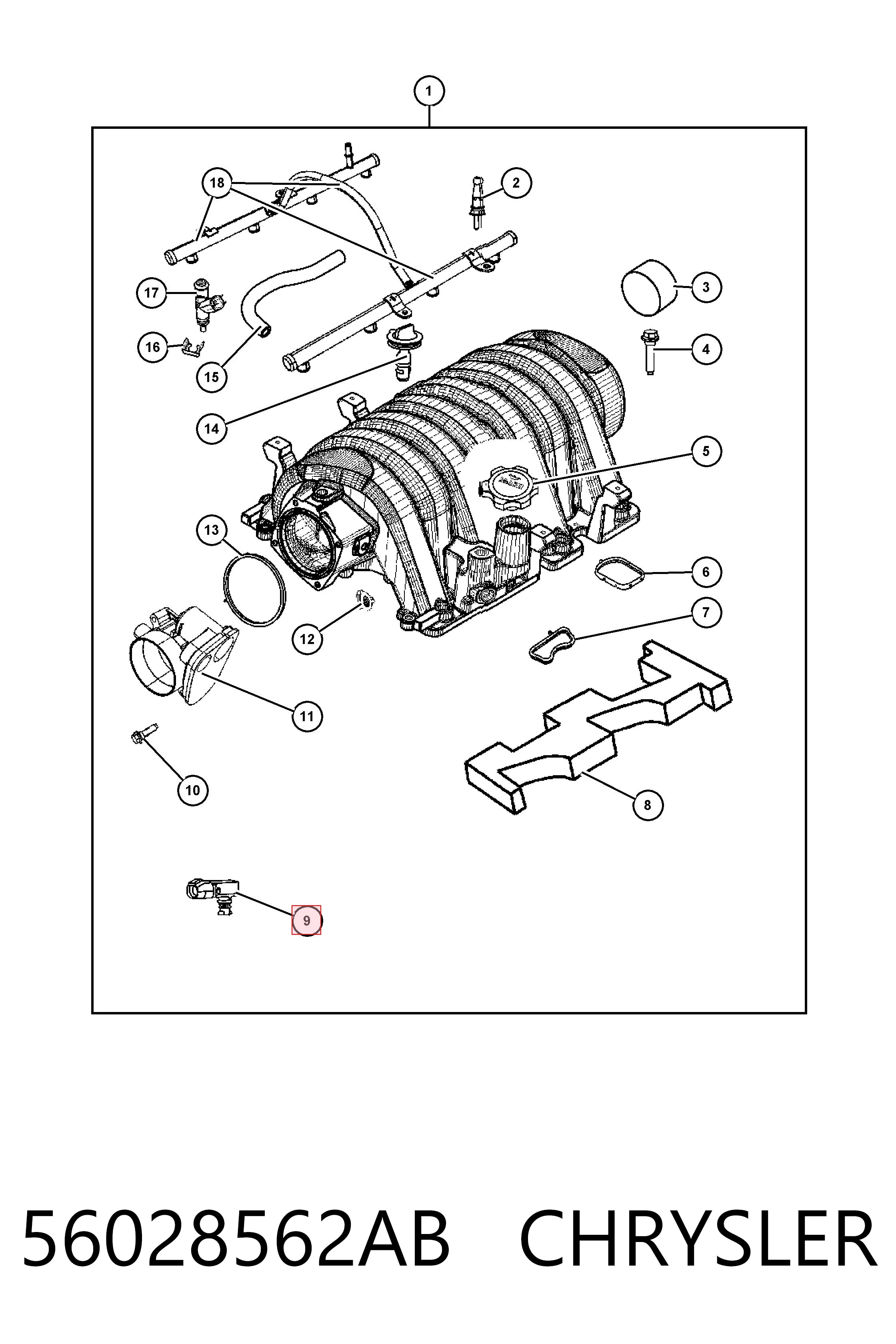 56028562AB Chrysler Датчик давления воздуха