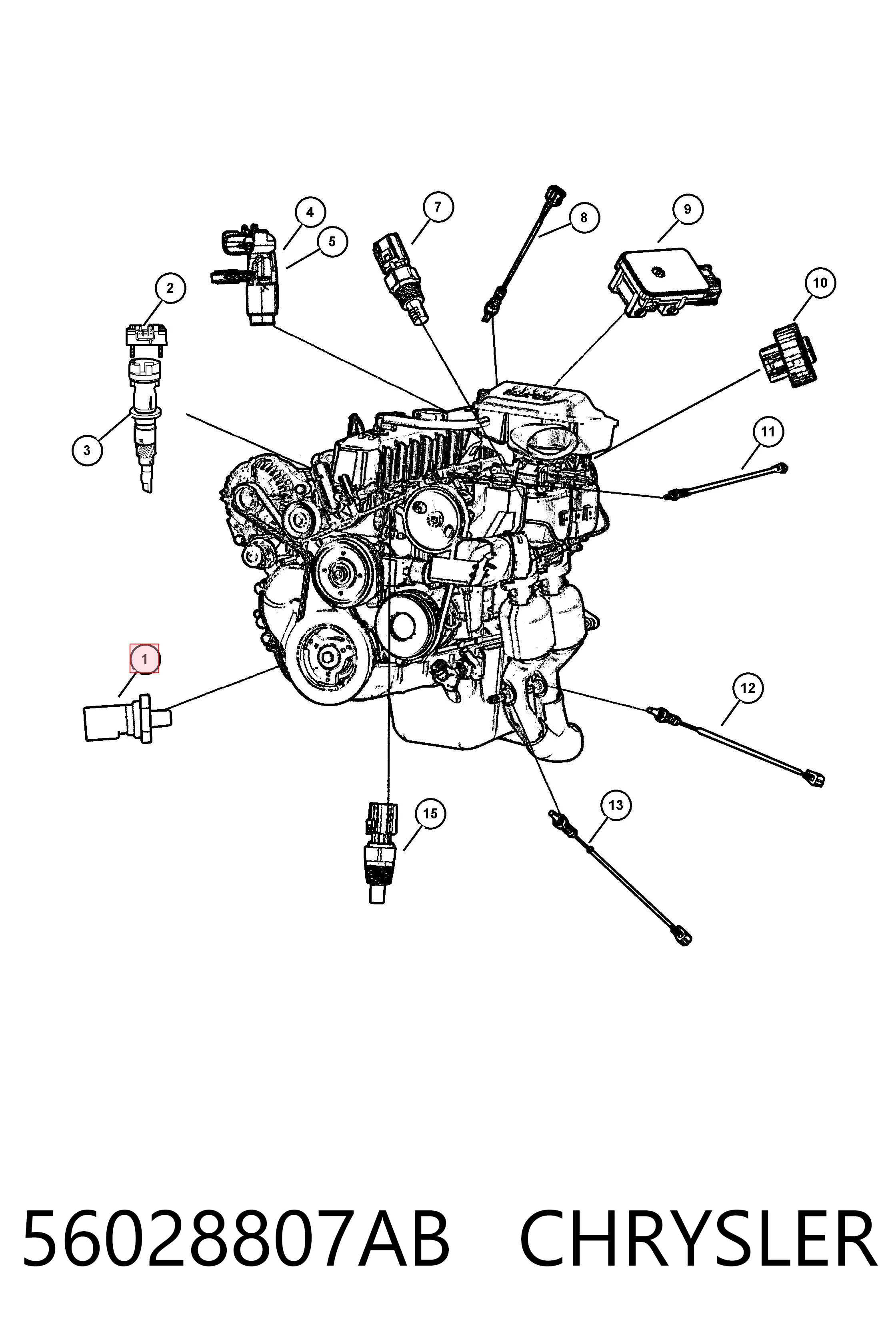 56028807AB Chrysler Датчик указателя давления масла