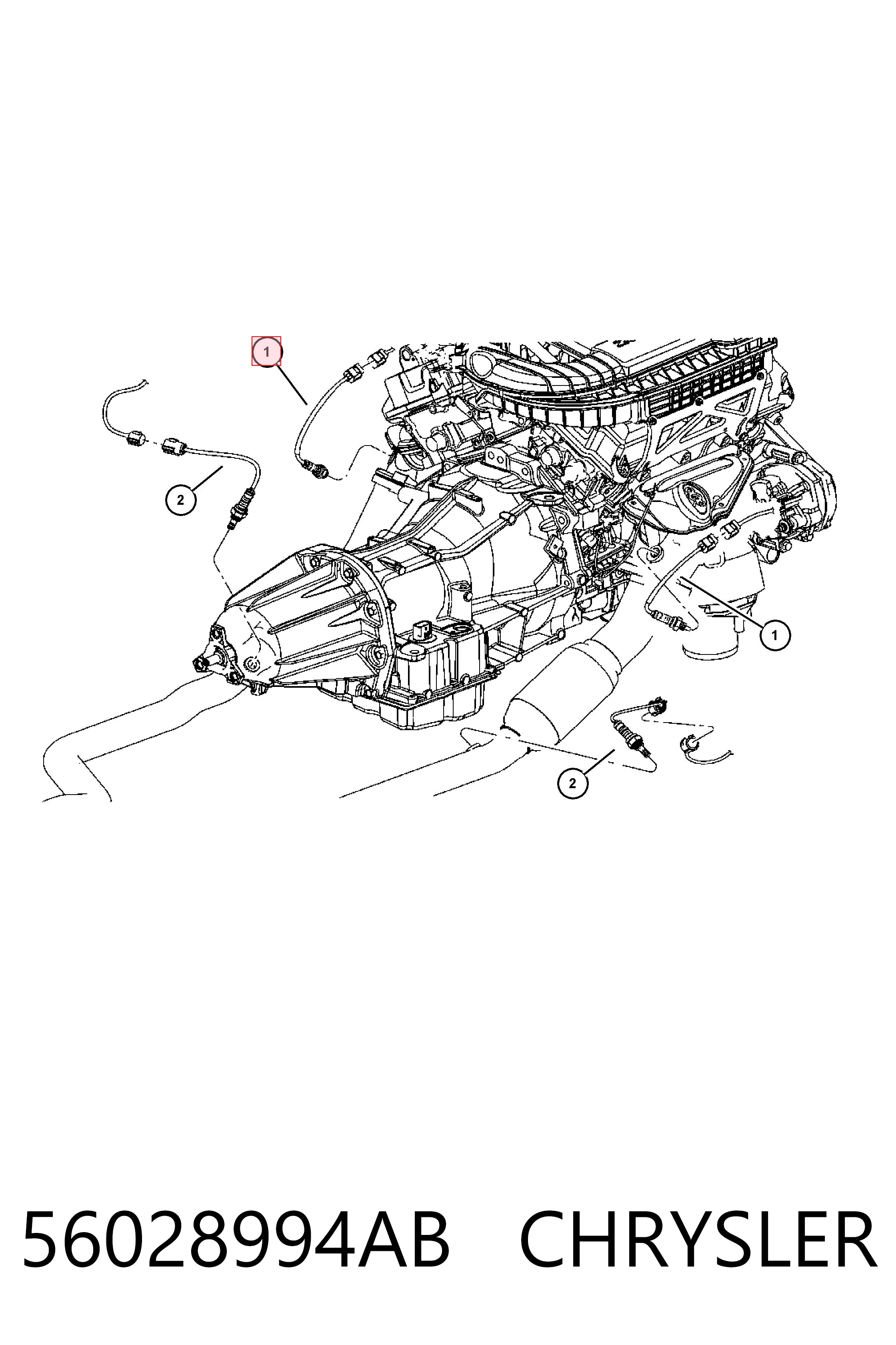 56028994AB Chrysler Лямбда-зонд, датчик кислорода до катализатора
