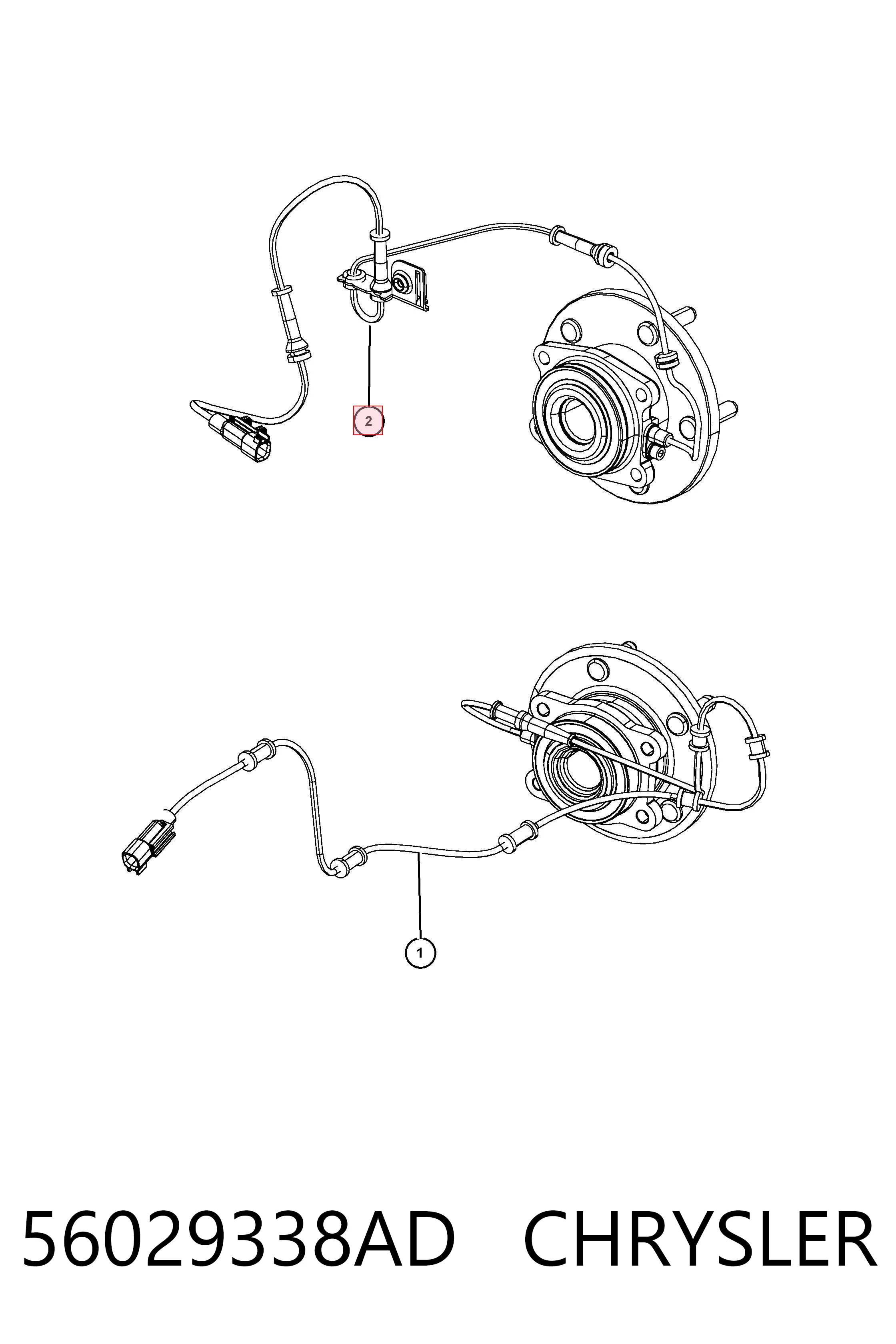 56029338AD Chrysler Датчик АБС (ABS) задний, правый