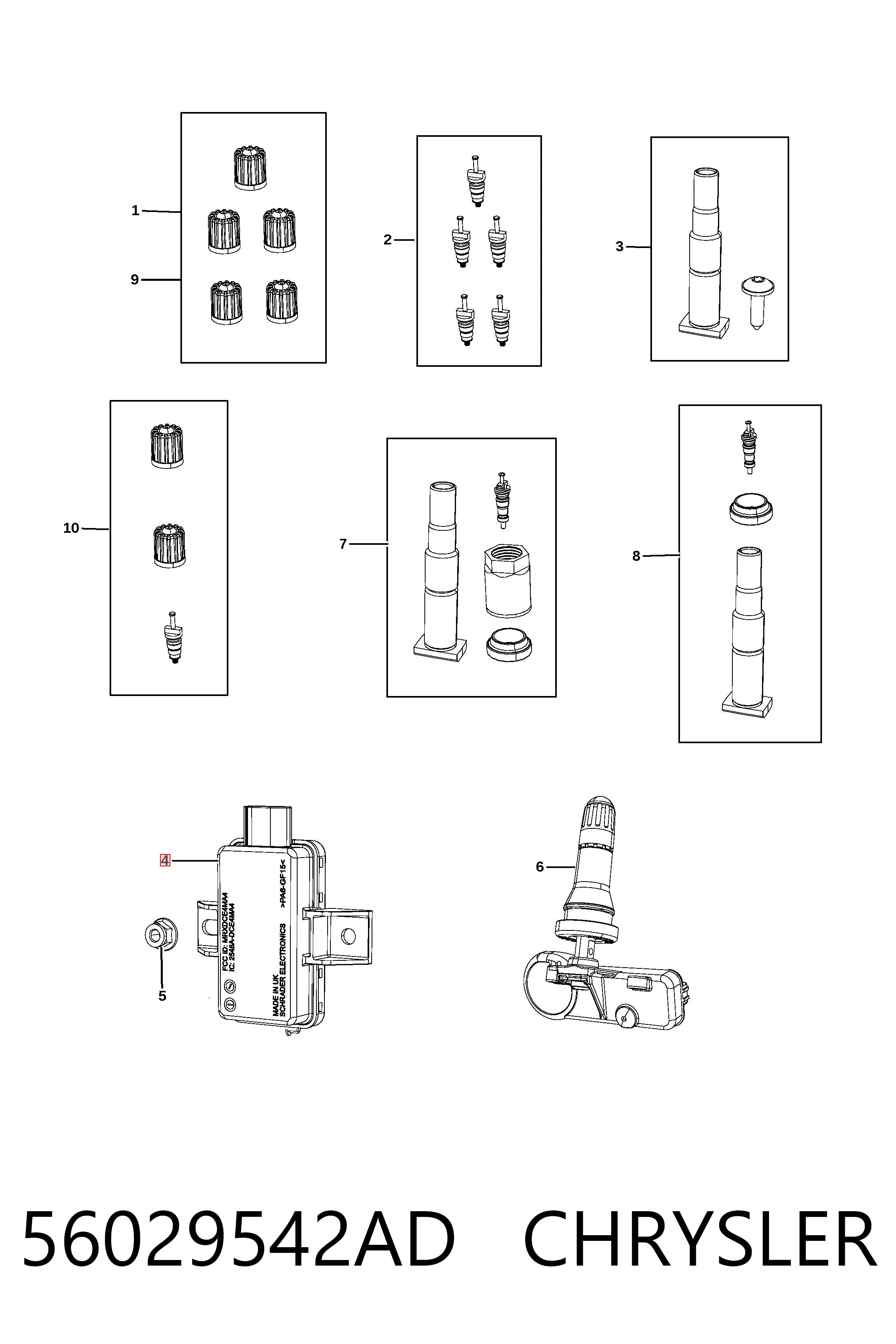 56029542AD Chrysler Блок системы контроля давления в шинах