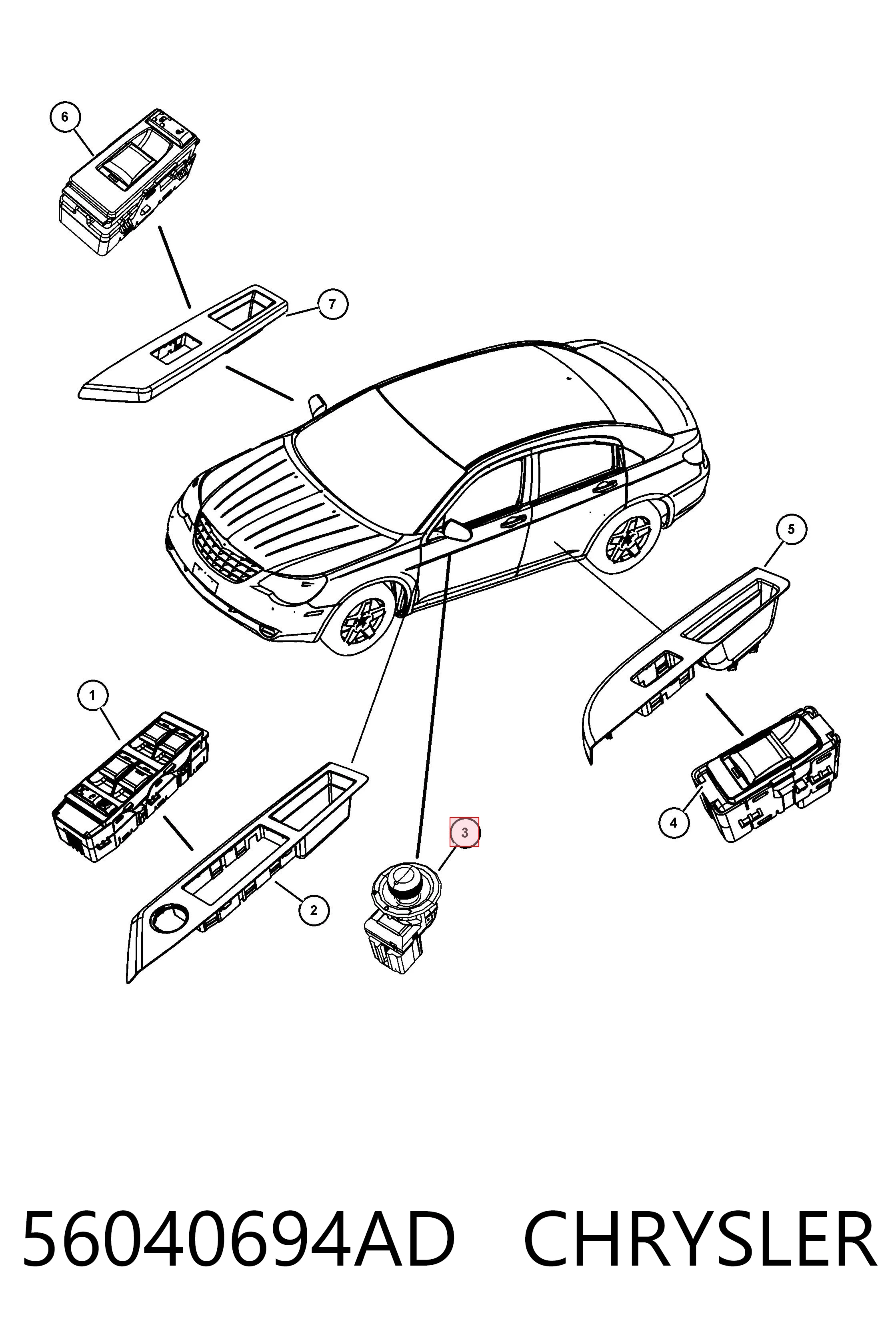 56040694AD Chrysler Регулятор зеркал