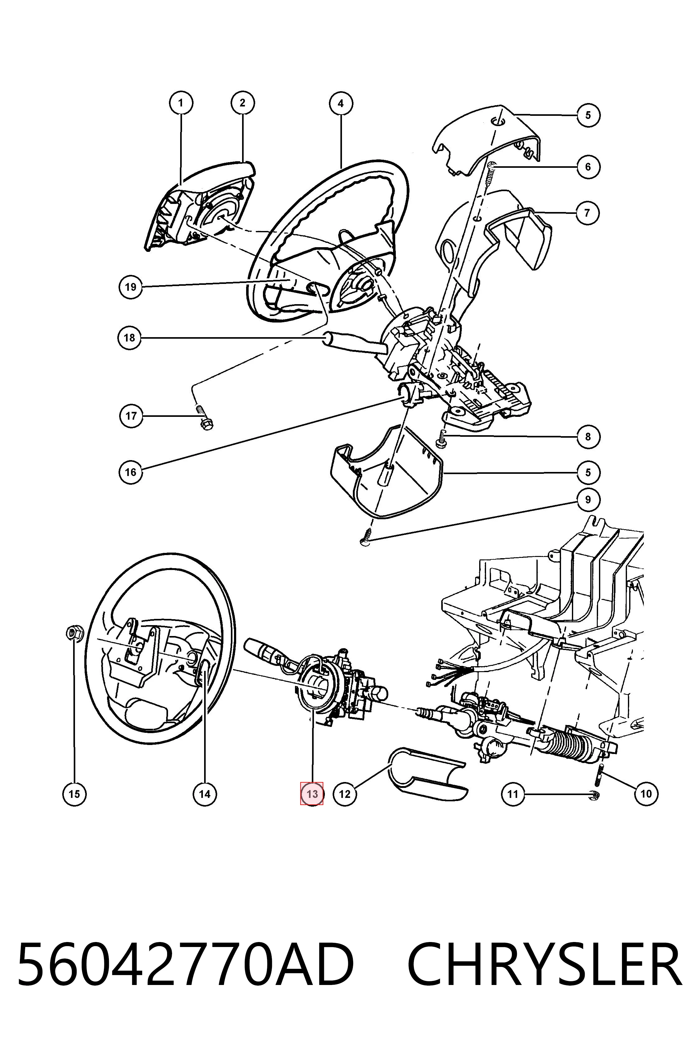 Шлейф руля K56042770AF Fiat/Alfa/Lancia