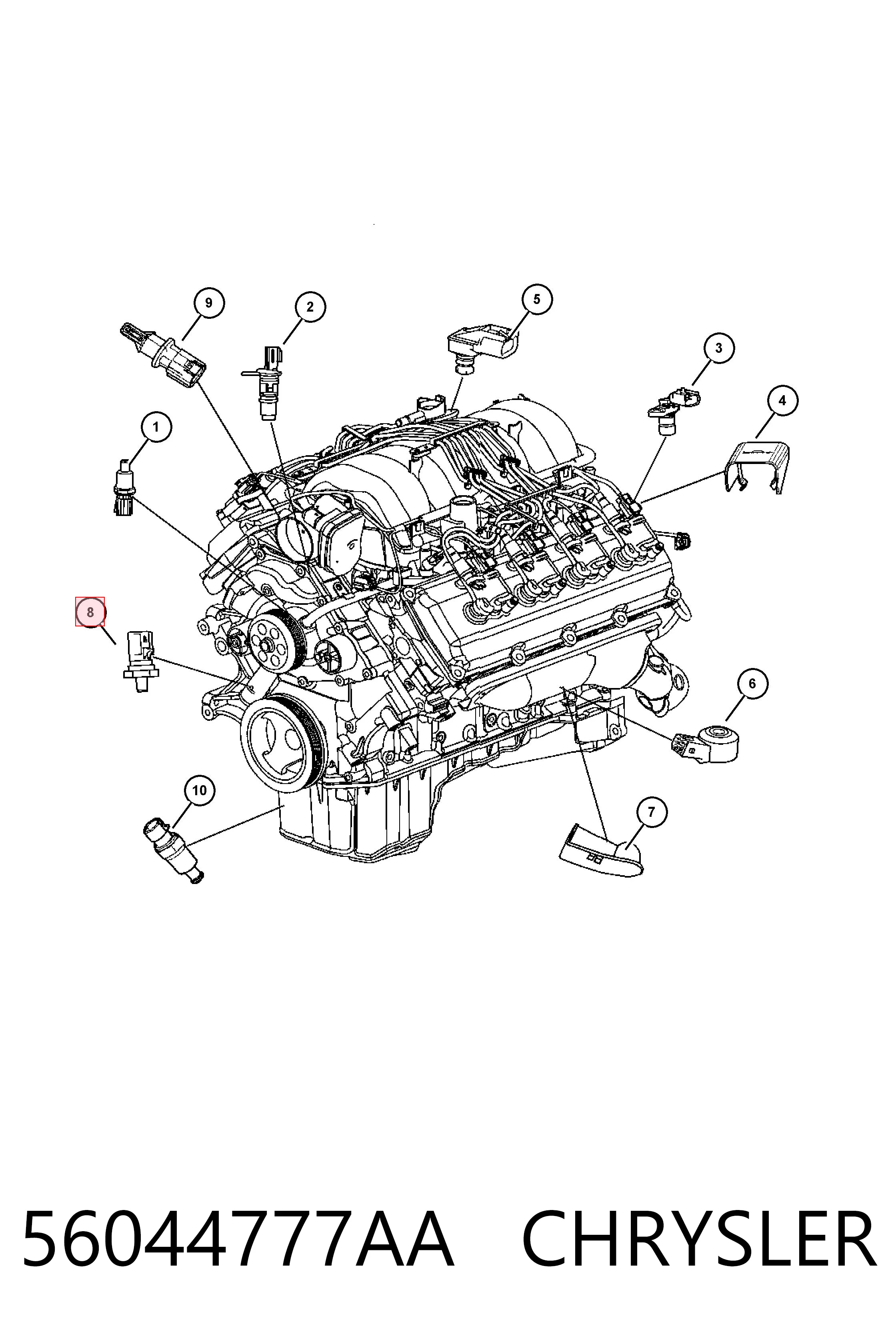 56044777AA Chrysler Датчик указателя давления масла
