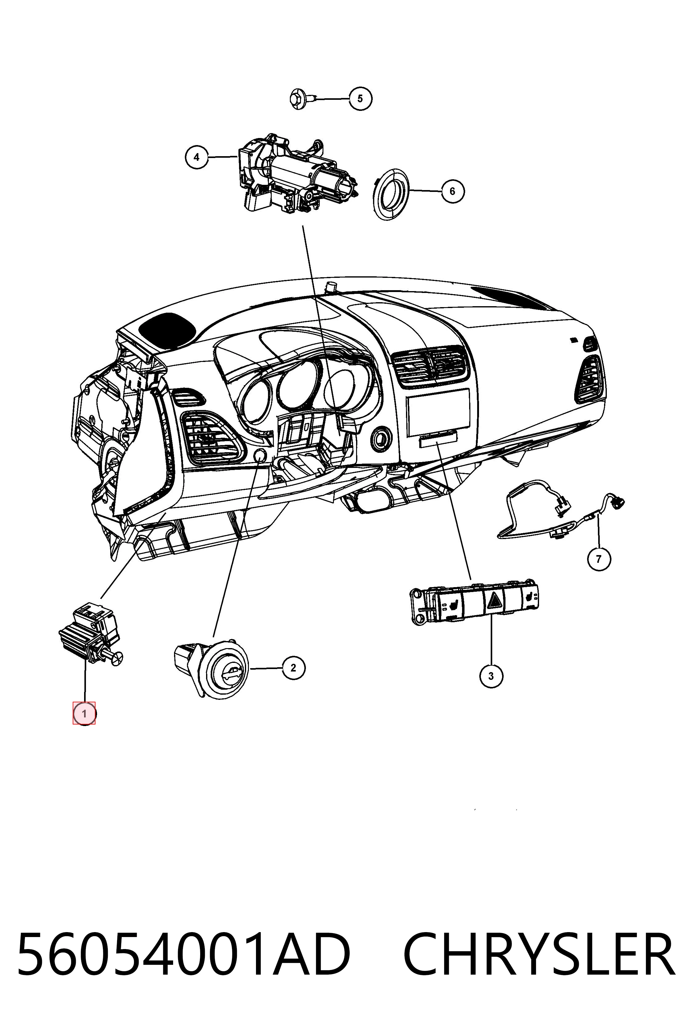 56054001AD Chrysler Датчик тормоза