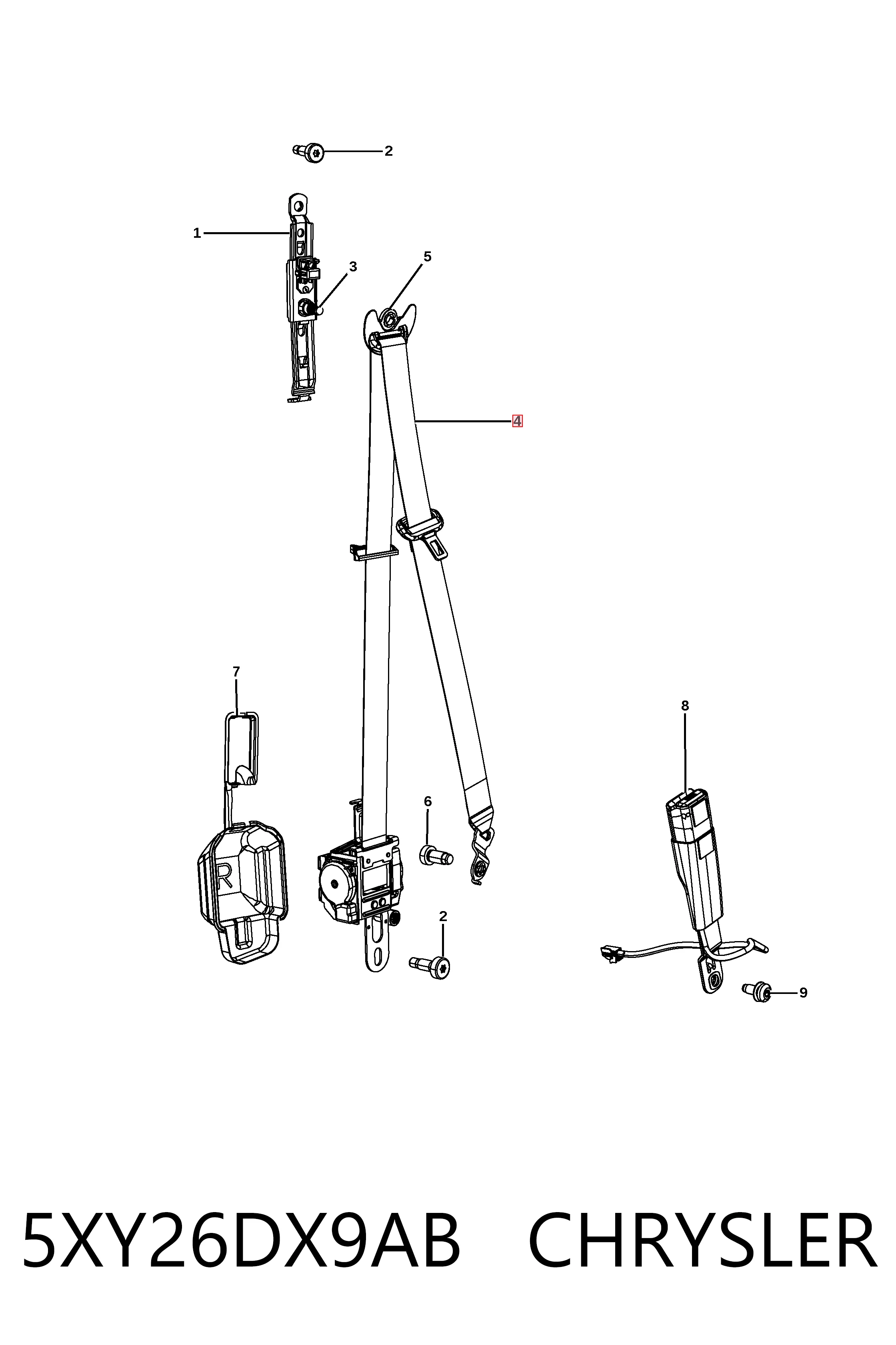 Купить K1VL06DX9AE Fiat/Alfa/Lancia Ремень безопасности