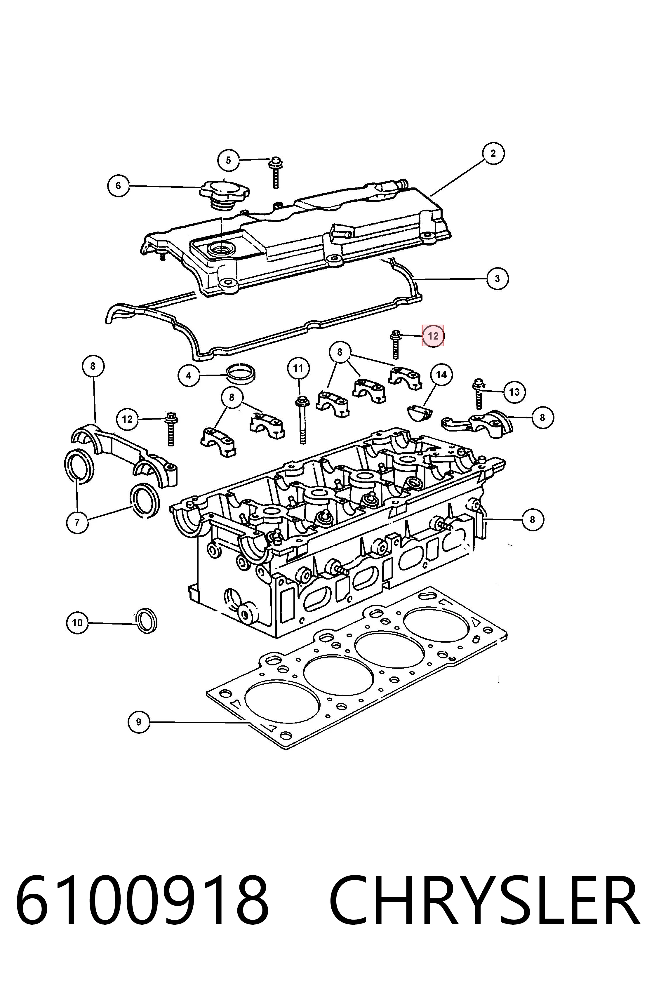 6100918 Chrysler Болт поддона картера
