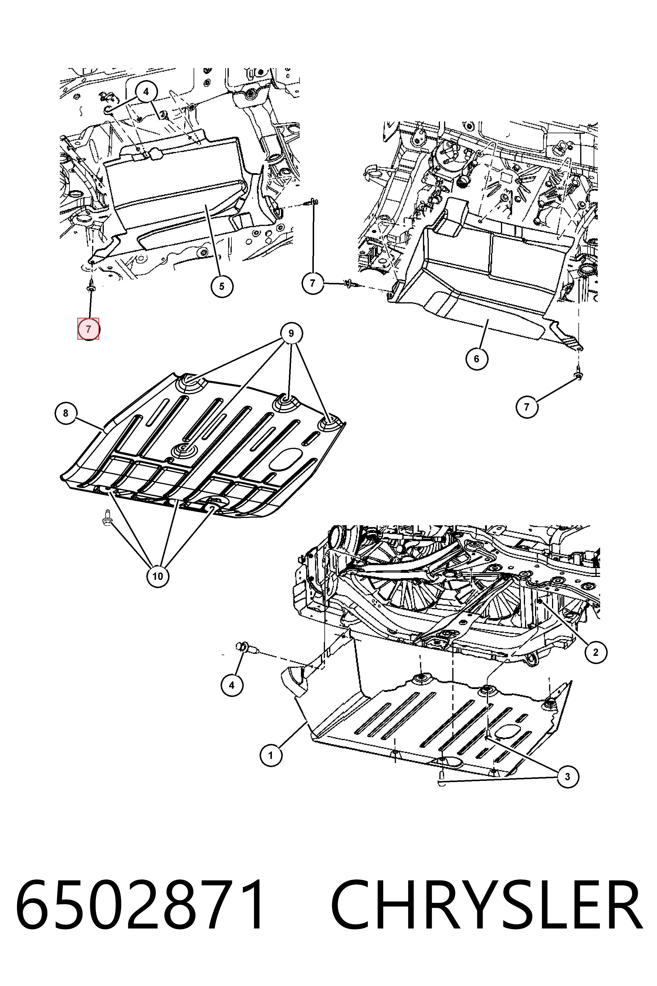 6502871 Chrysler Клип крепления подкрылка переднего крыла