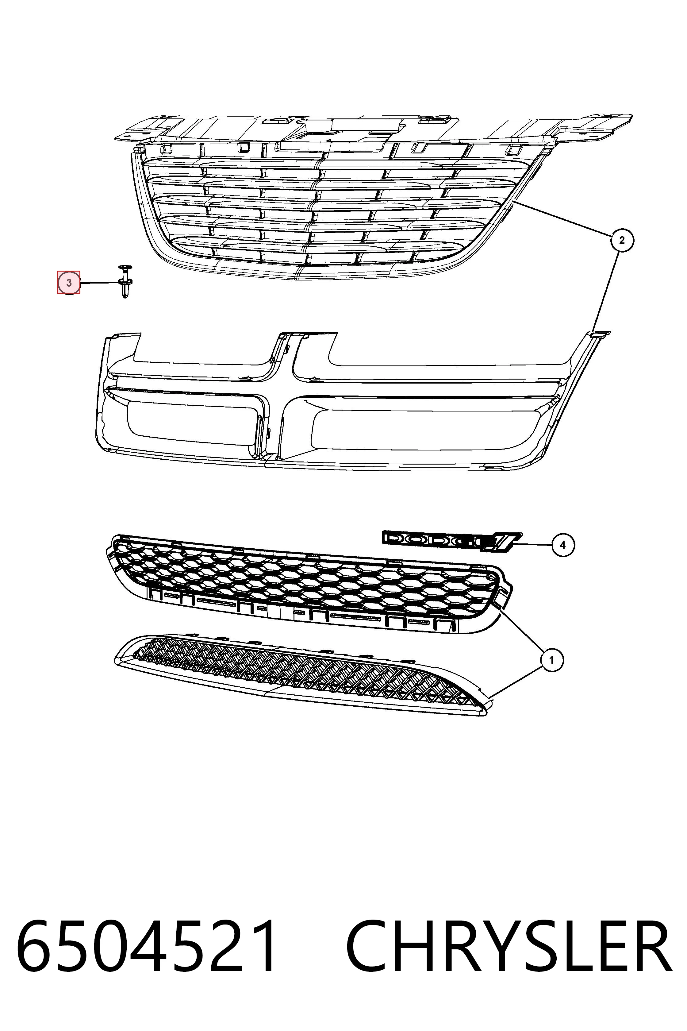 6504521 Chrysler Крепление переднего бампера