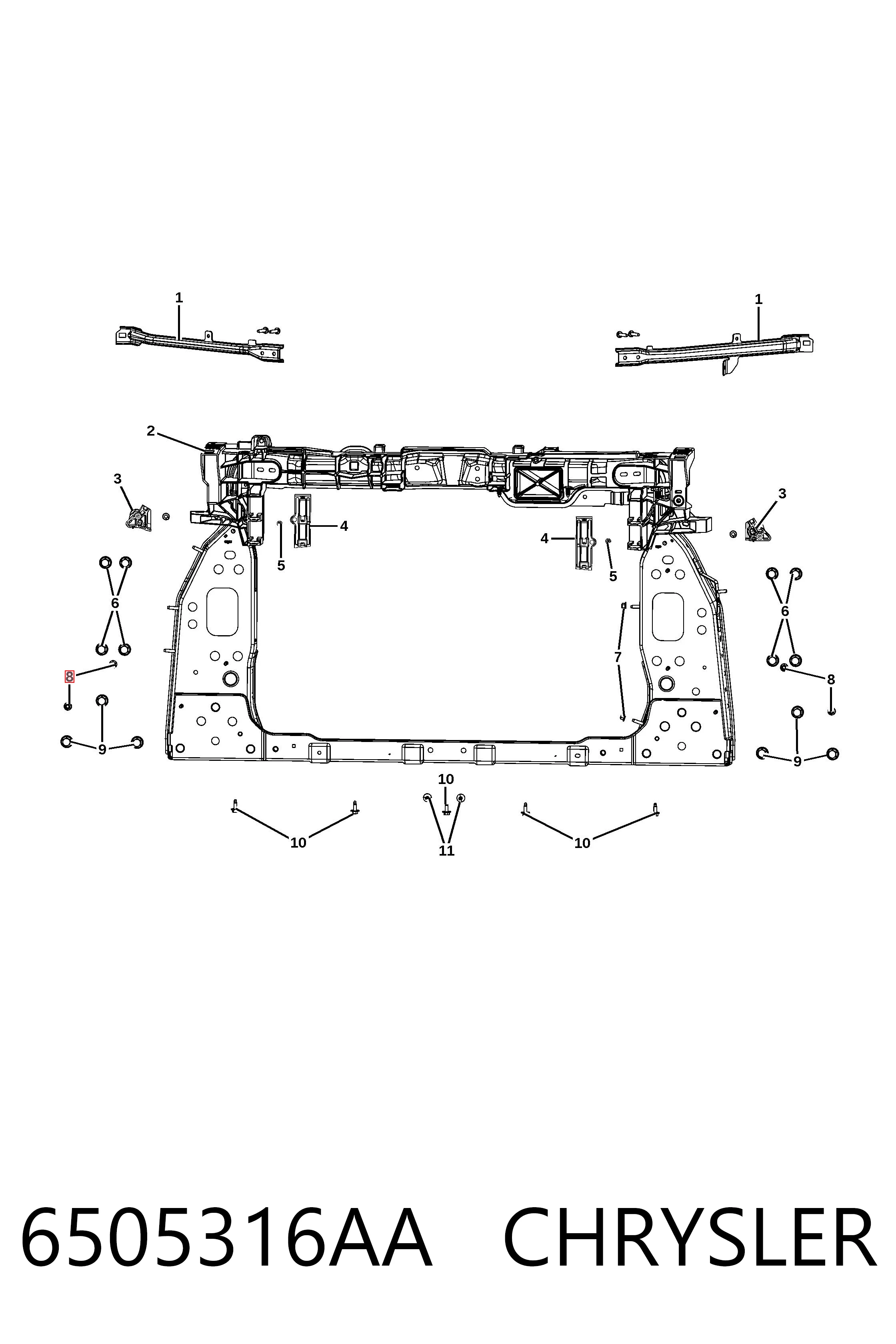 6505316AA Chrysler Усилитель тормоза вакуумный