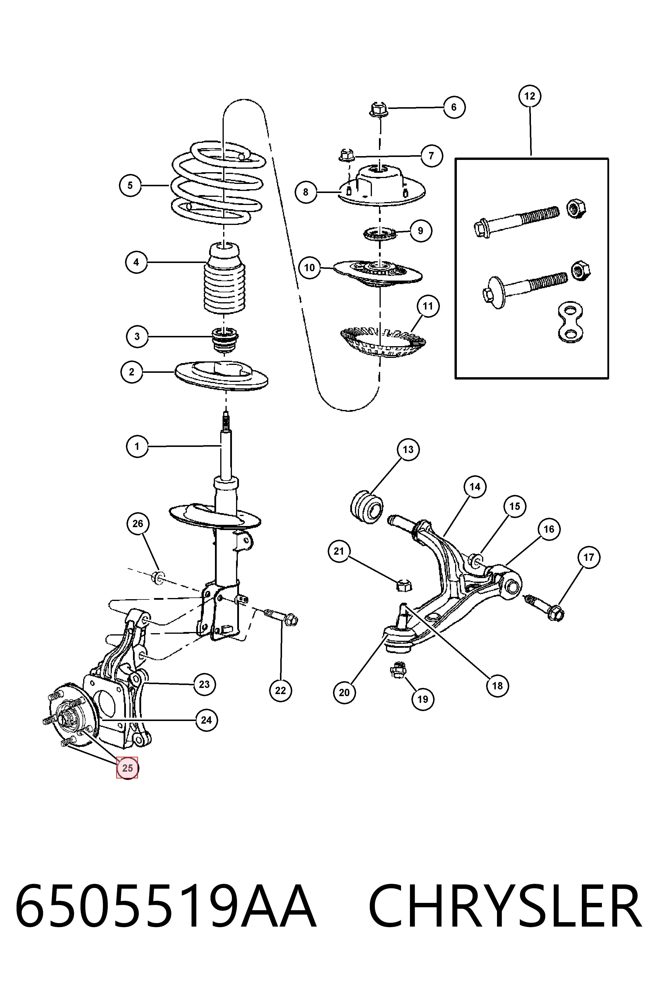 6502311 Fiat/Alfa/Lancia Шпилька колесная, задняя