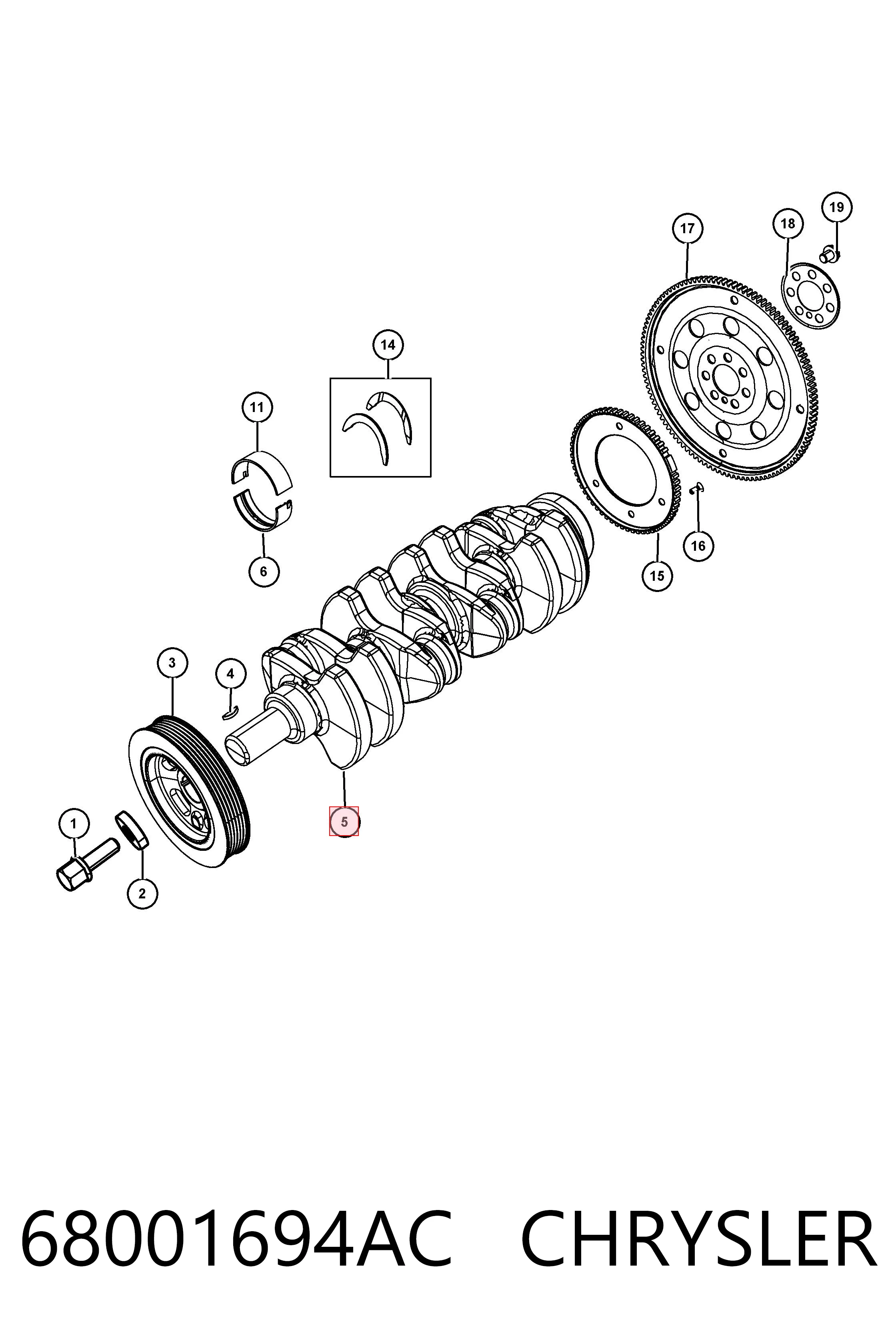 Купить K04884563AC Fiat/Alfa/Lancia Коленвал