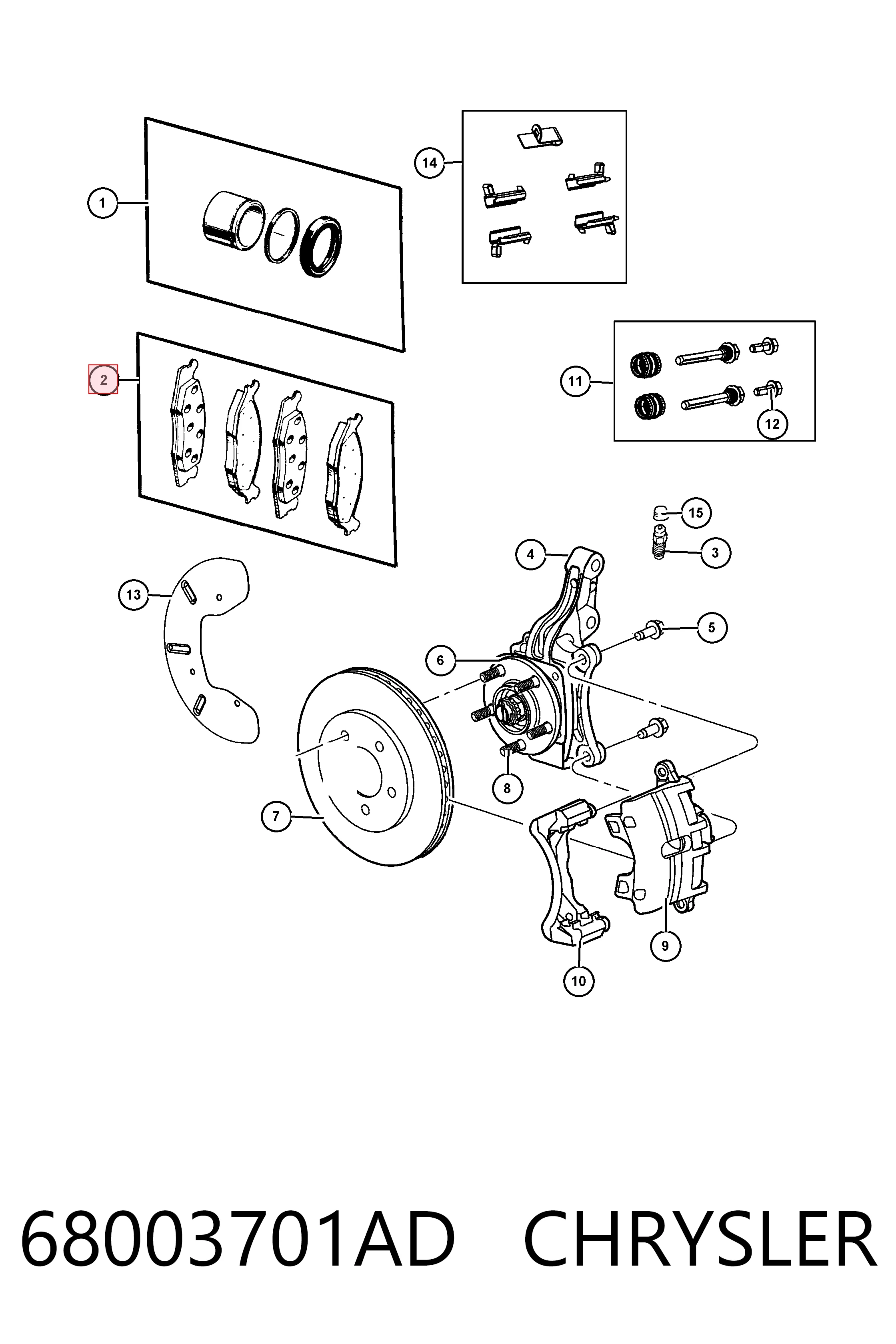 68003701AD Chrysler Колодки передние