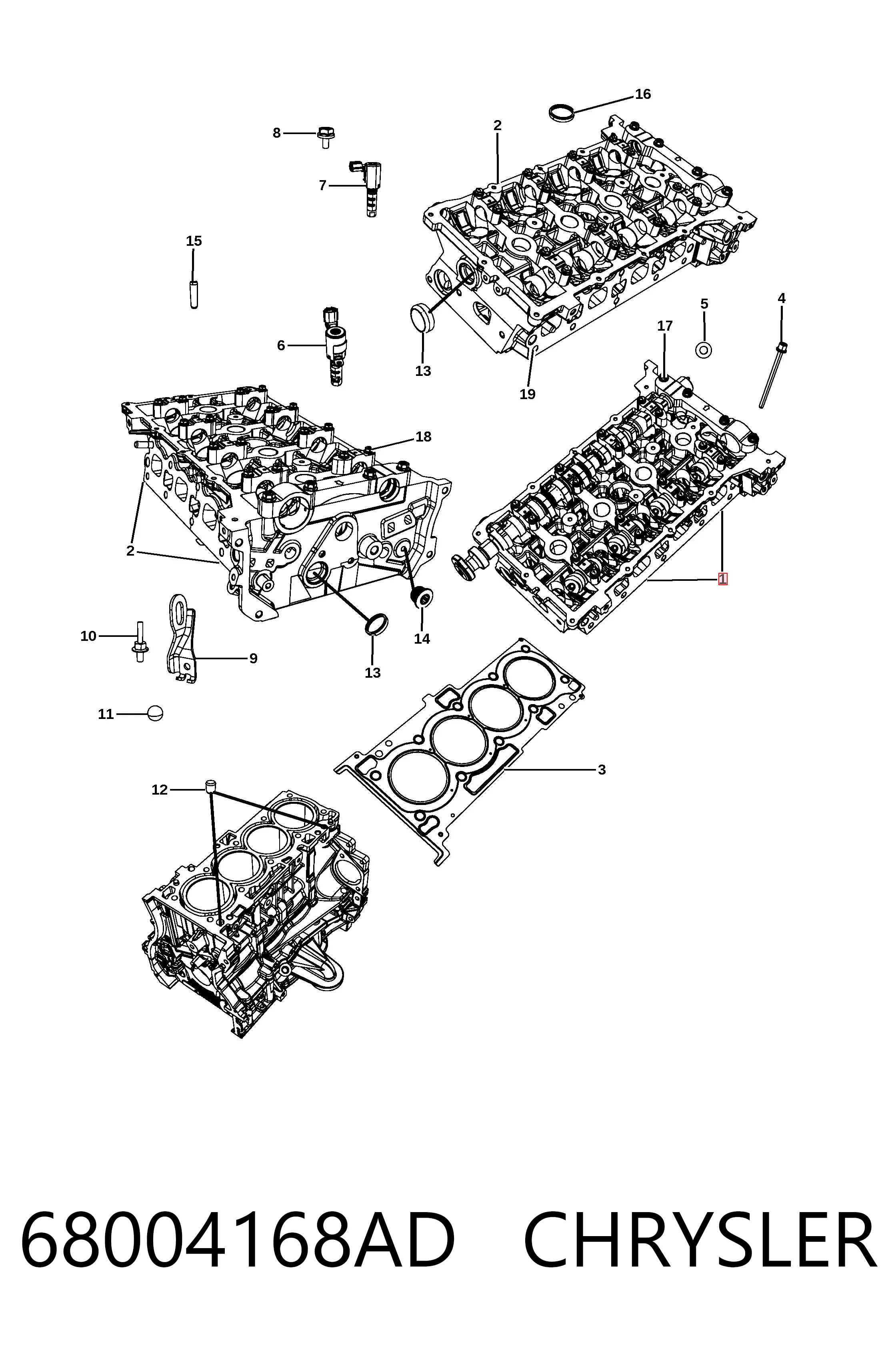 ГБЦ K68004168AI Fiat/Alfa/Lancia