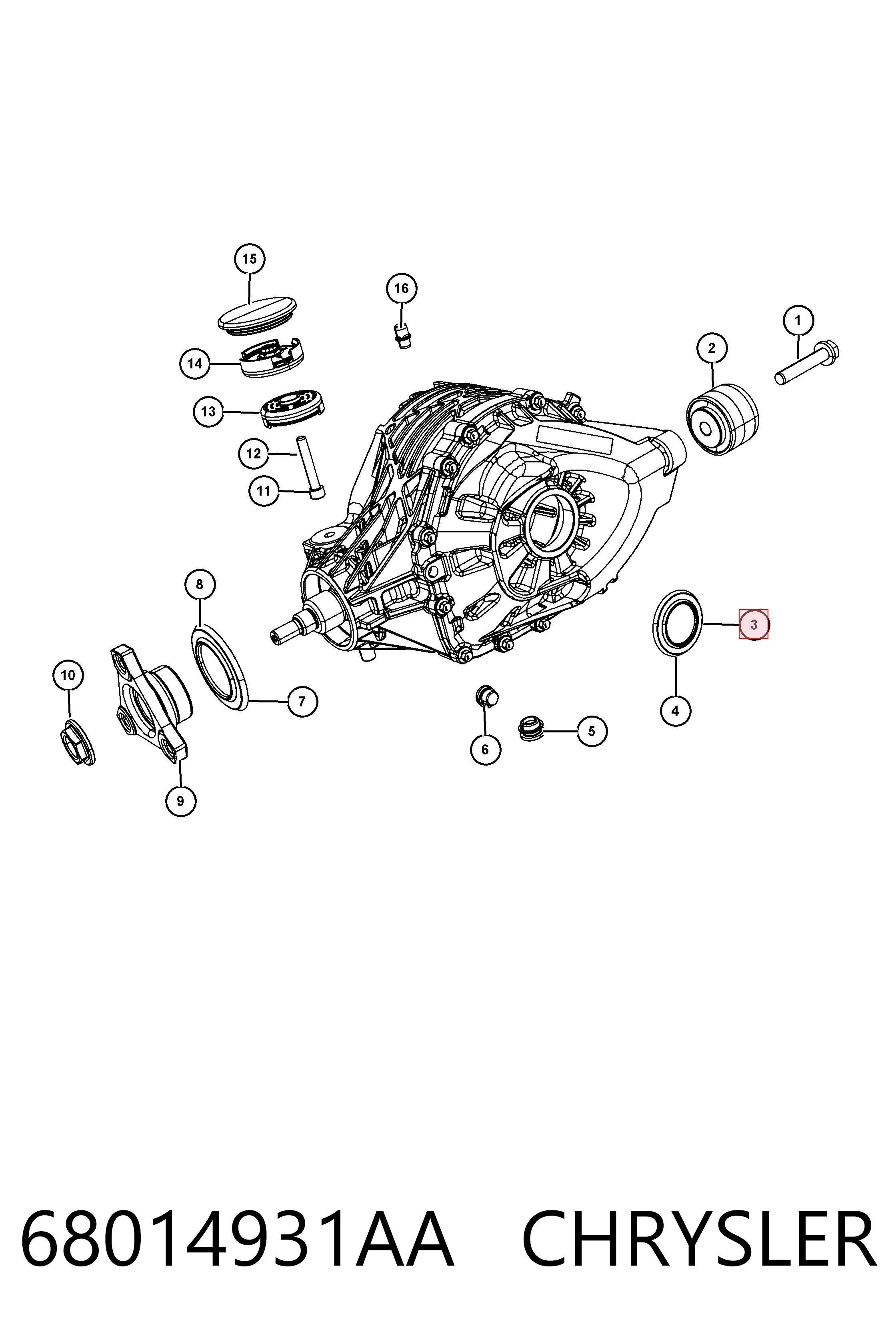 Купить K68014931AA Fiat/Alfa/Lancia Сальник редуктора заднего моста