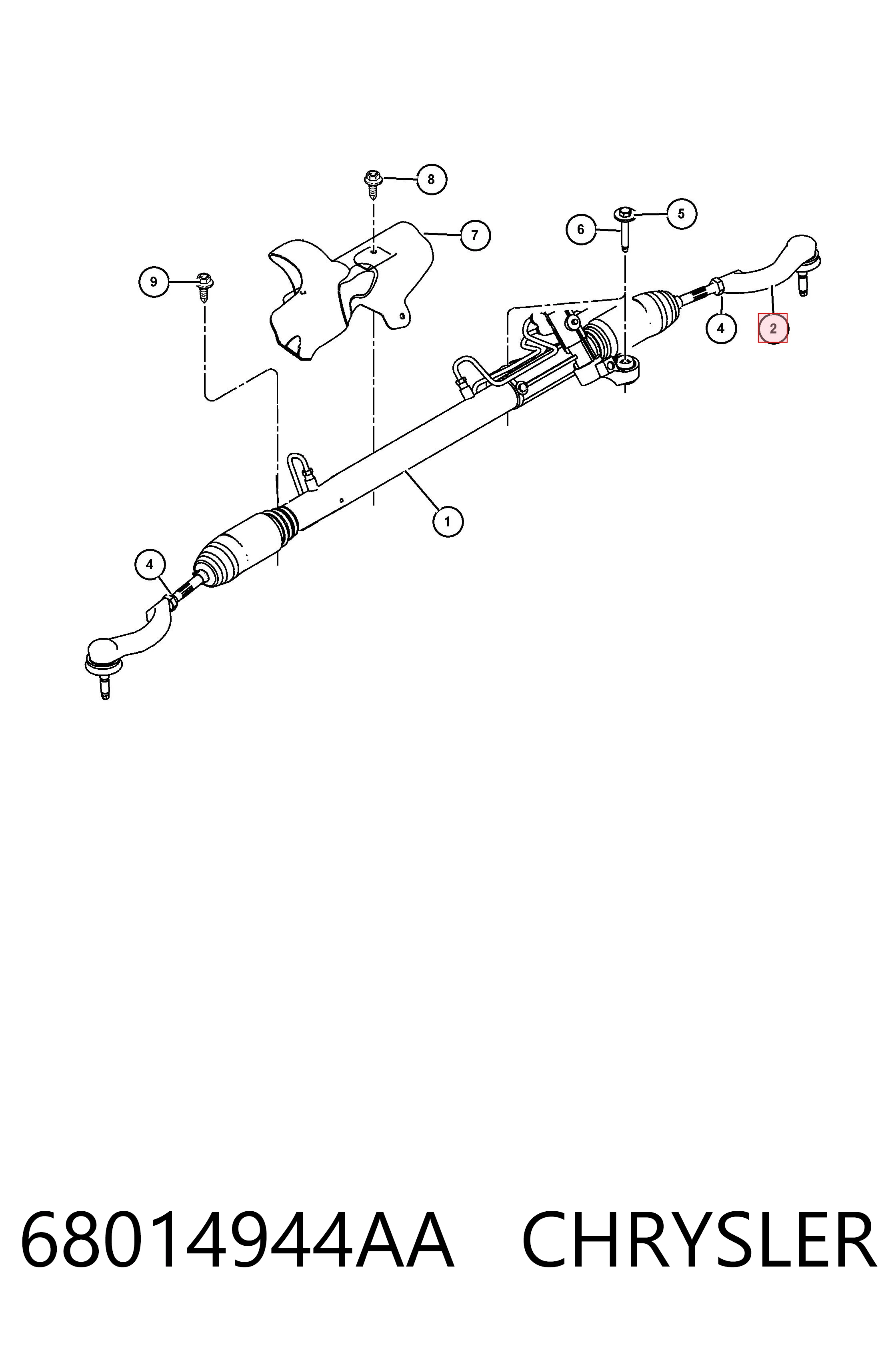 68014944AA Chrysler Наружный наконечник рулевой тяги