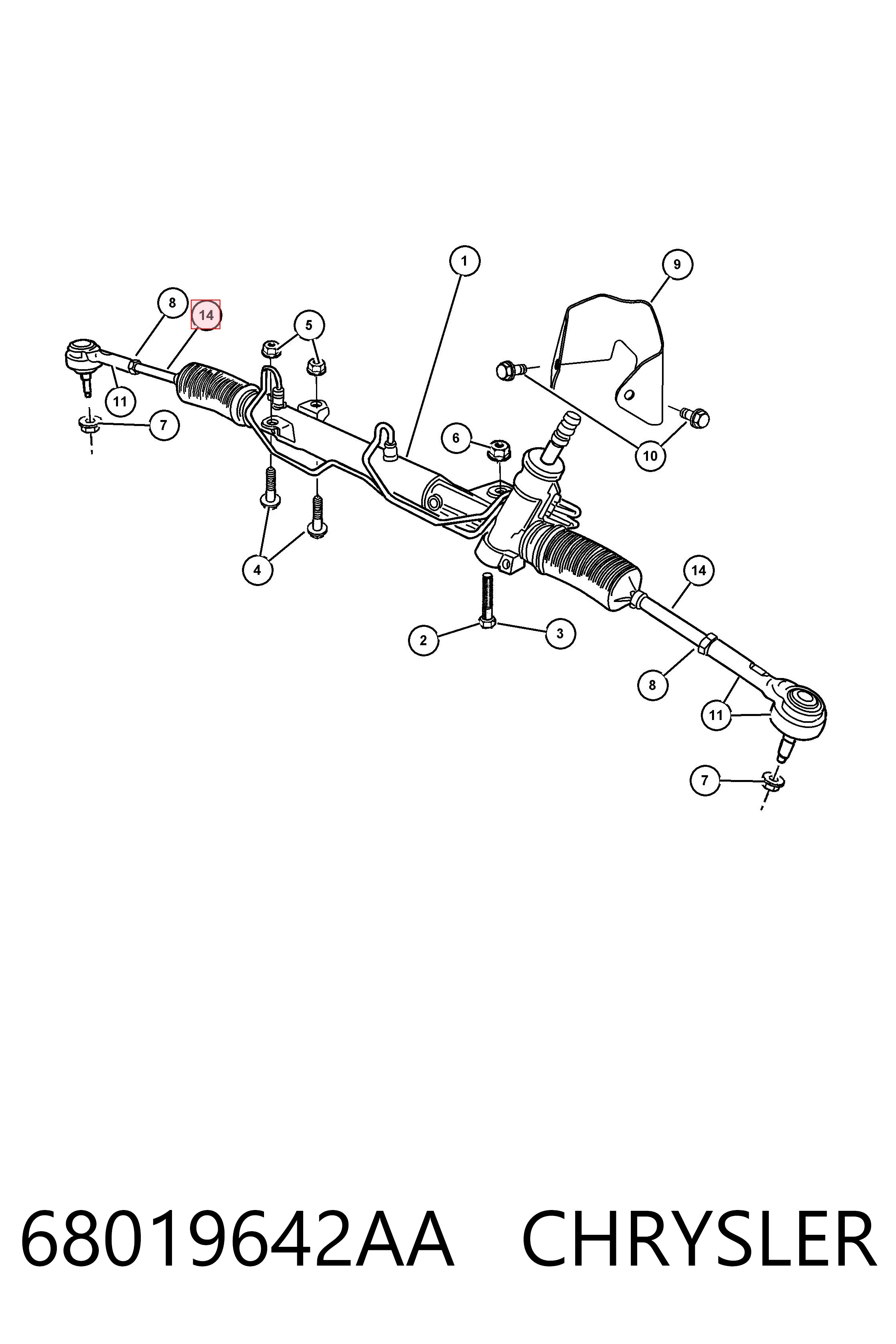 68019642AA Chrysler Тяги рулевые