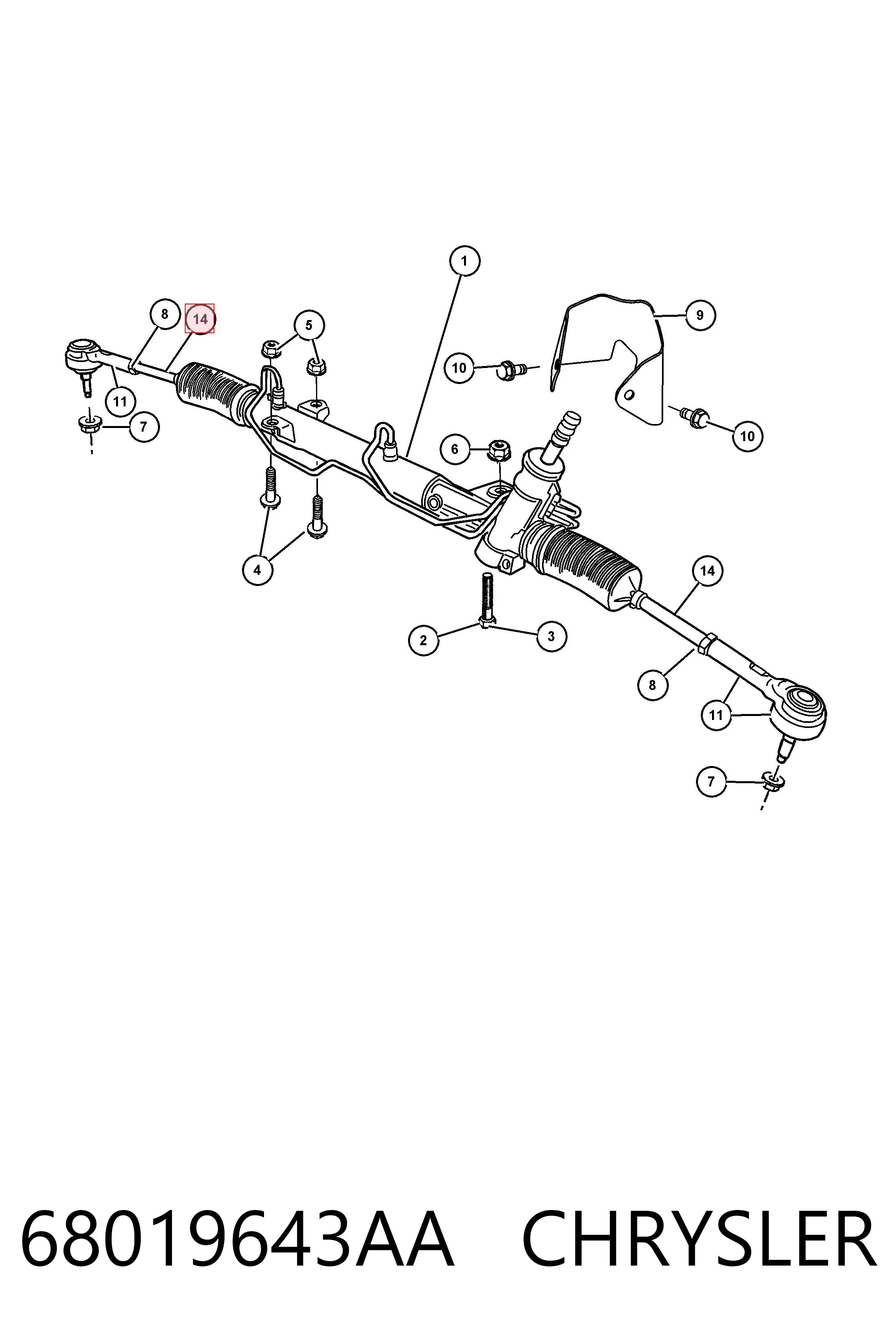 68019643AA Chrysler Тяги рулевые
