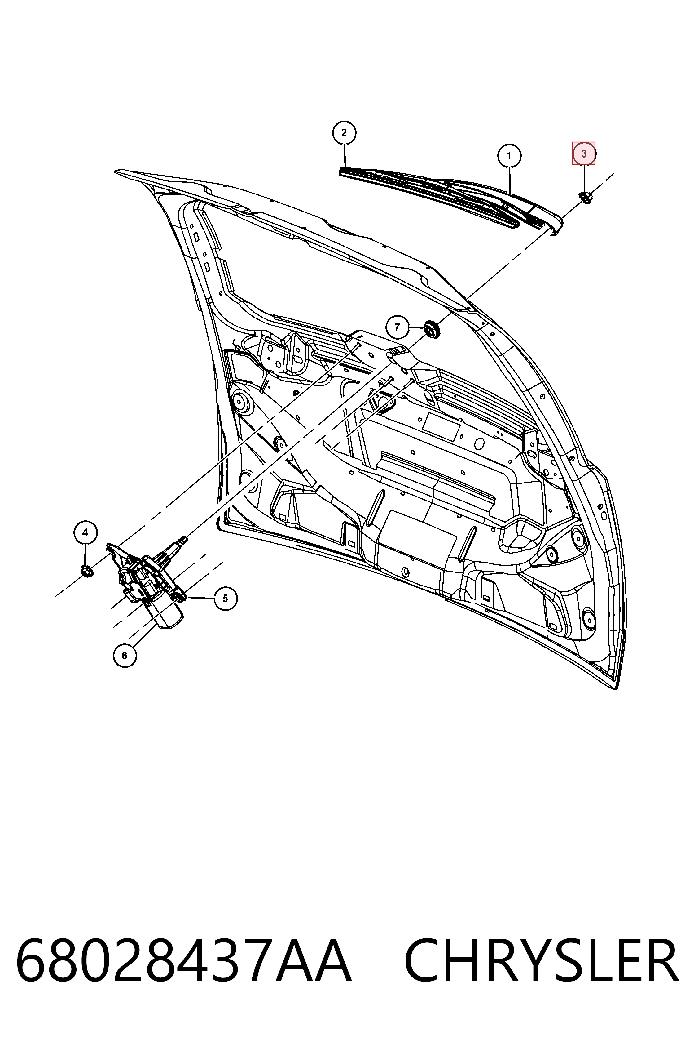 Купить K55077097AC Fiat/Alfa/Lancia Рычаг-поводок стеклоочистителя заднего стекла