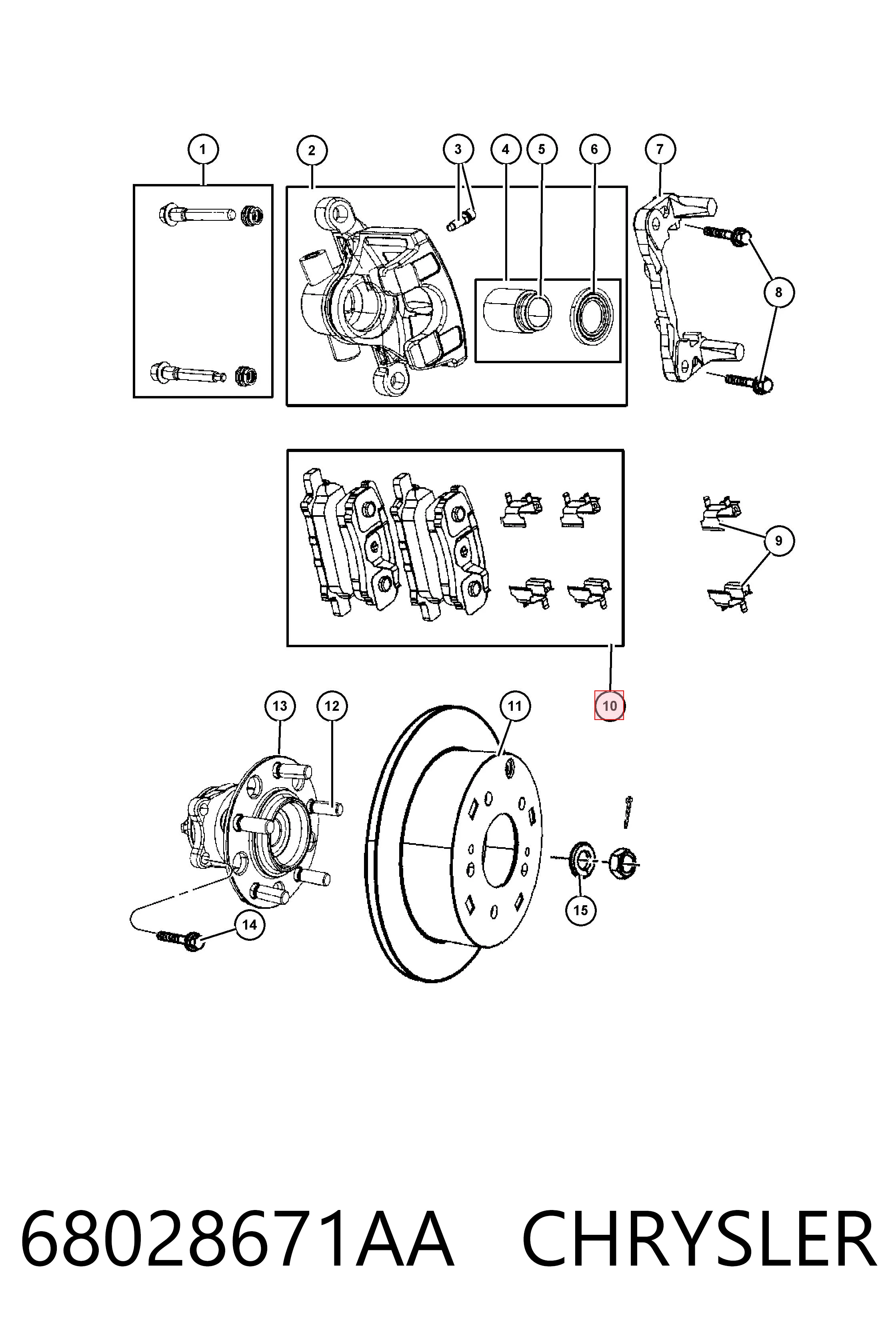 68028671AA Chrysler Колодки тормозные дисковые комплект