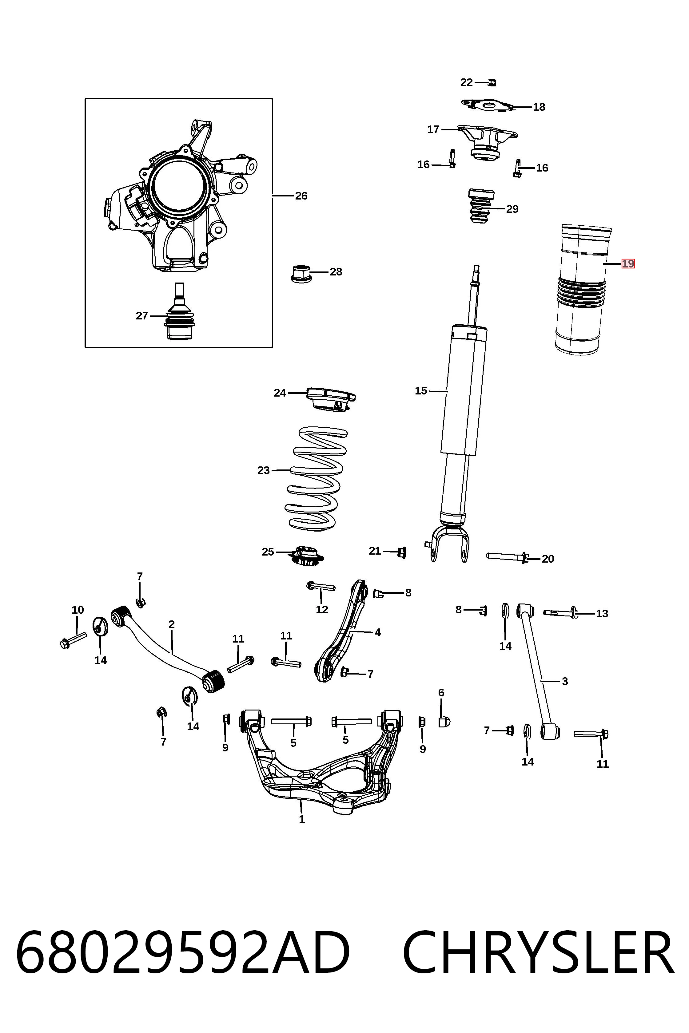 K68029592AD Fiat/Alfa/Lancia Пыльник заднего амортизатора