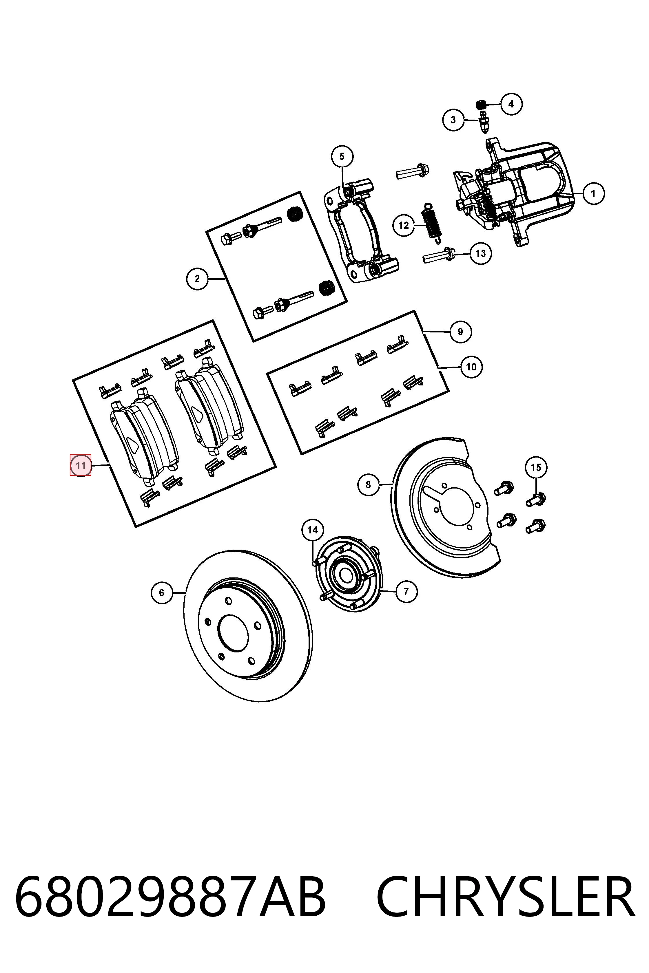 68029887AB Chrysler Колодки тормозные дисковые комплект