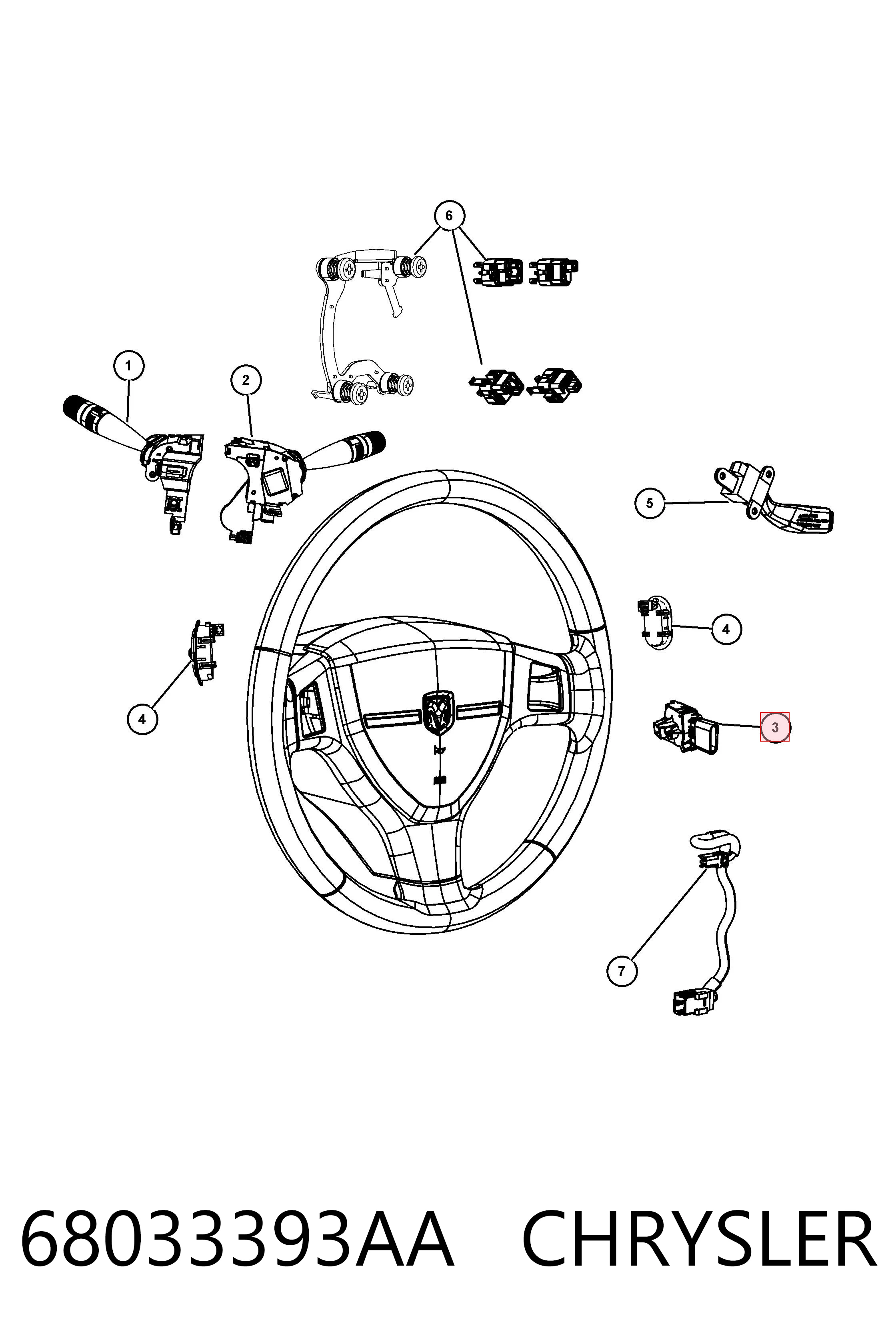 68033393AA Chrysler Контакты замка зажигания