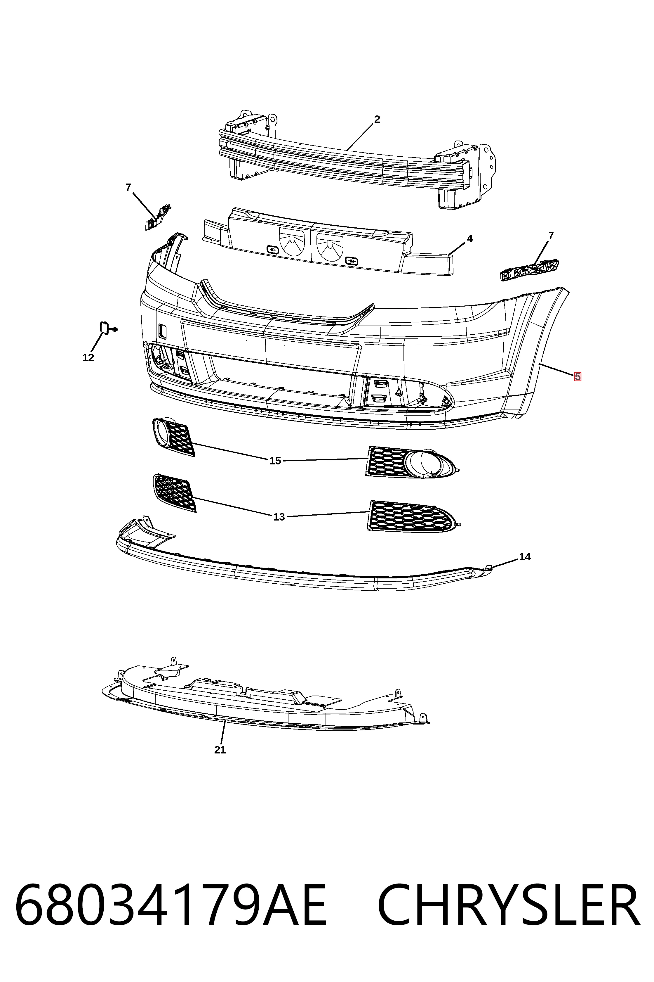 Купить K1SW02WS2AC Fiat/Alfa/Lancia Бампер передний, верхняя часть