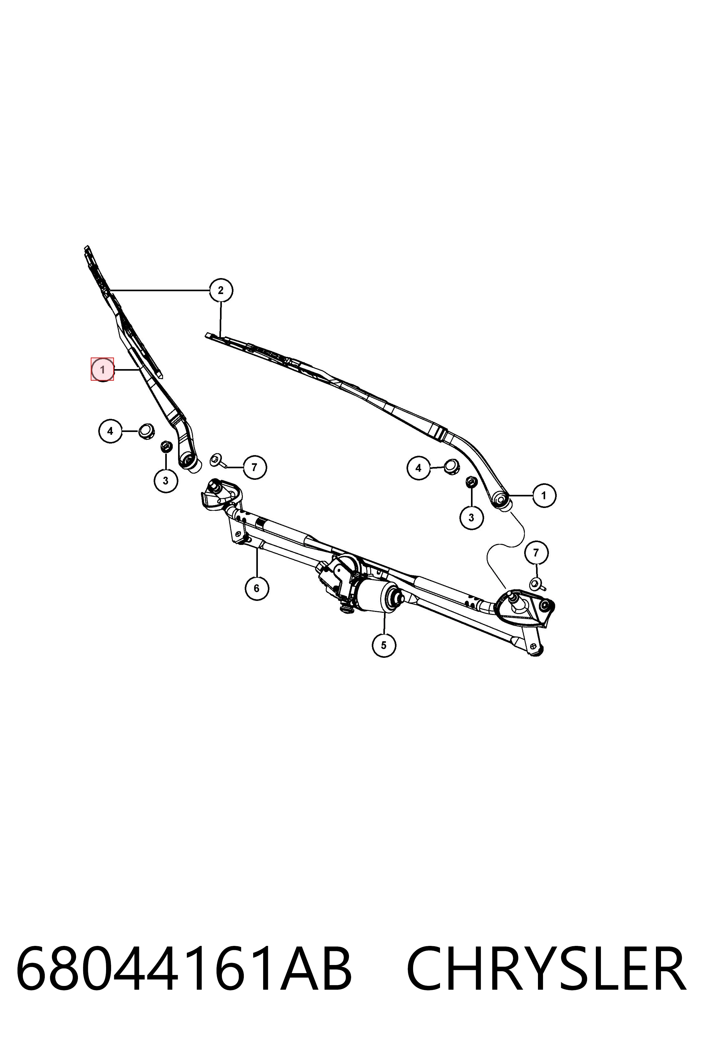 68044161AB Chrysler Поводок дворника