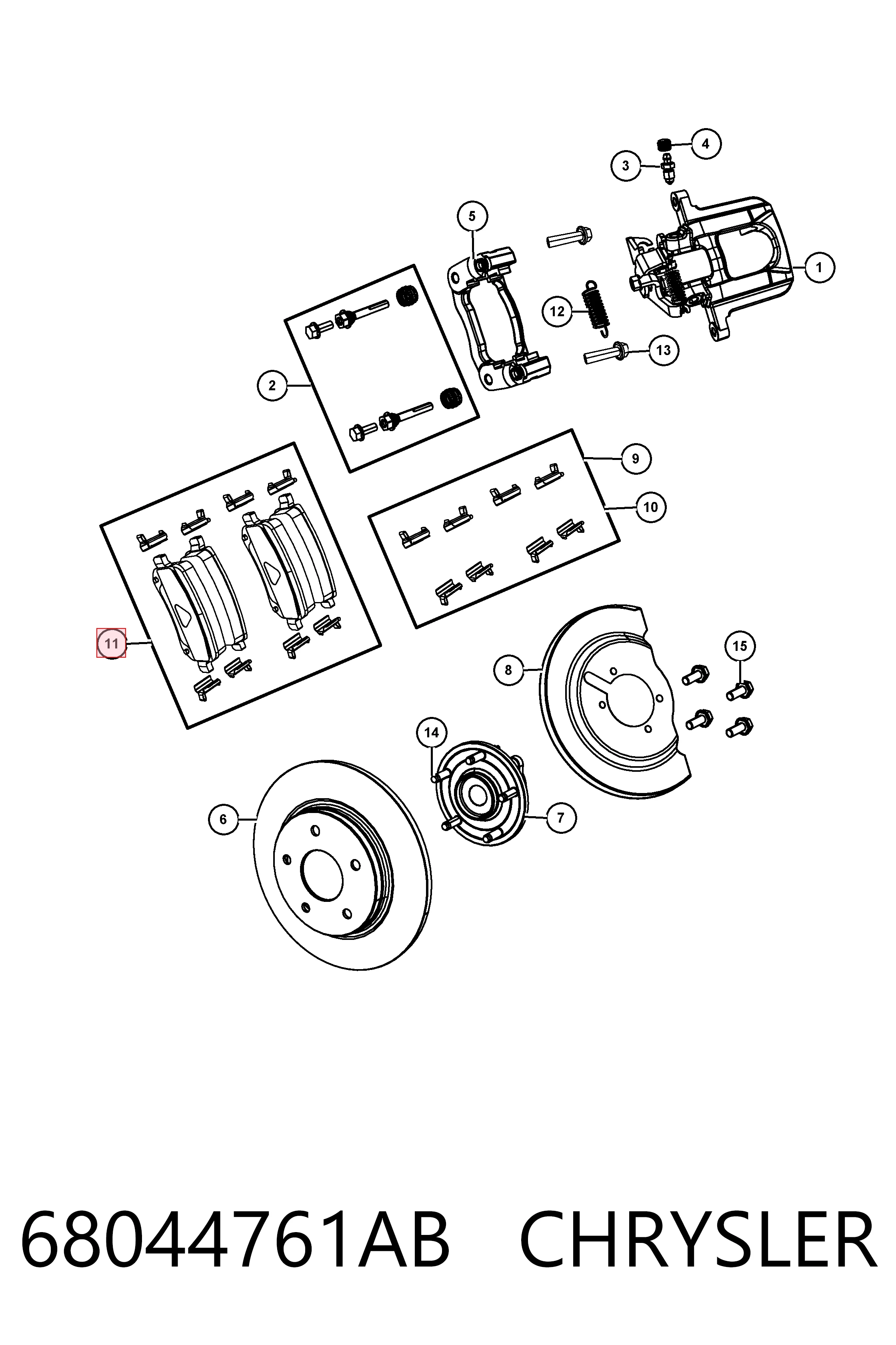 68044761AB Chrysler Колодки тормозные дисковые комплект