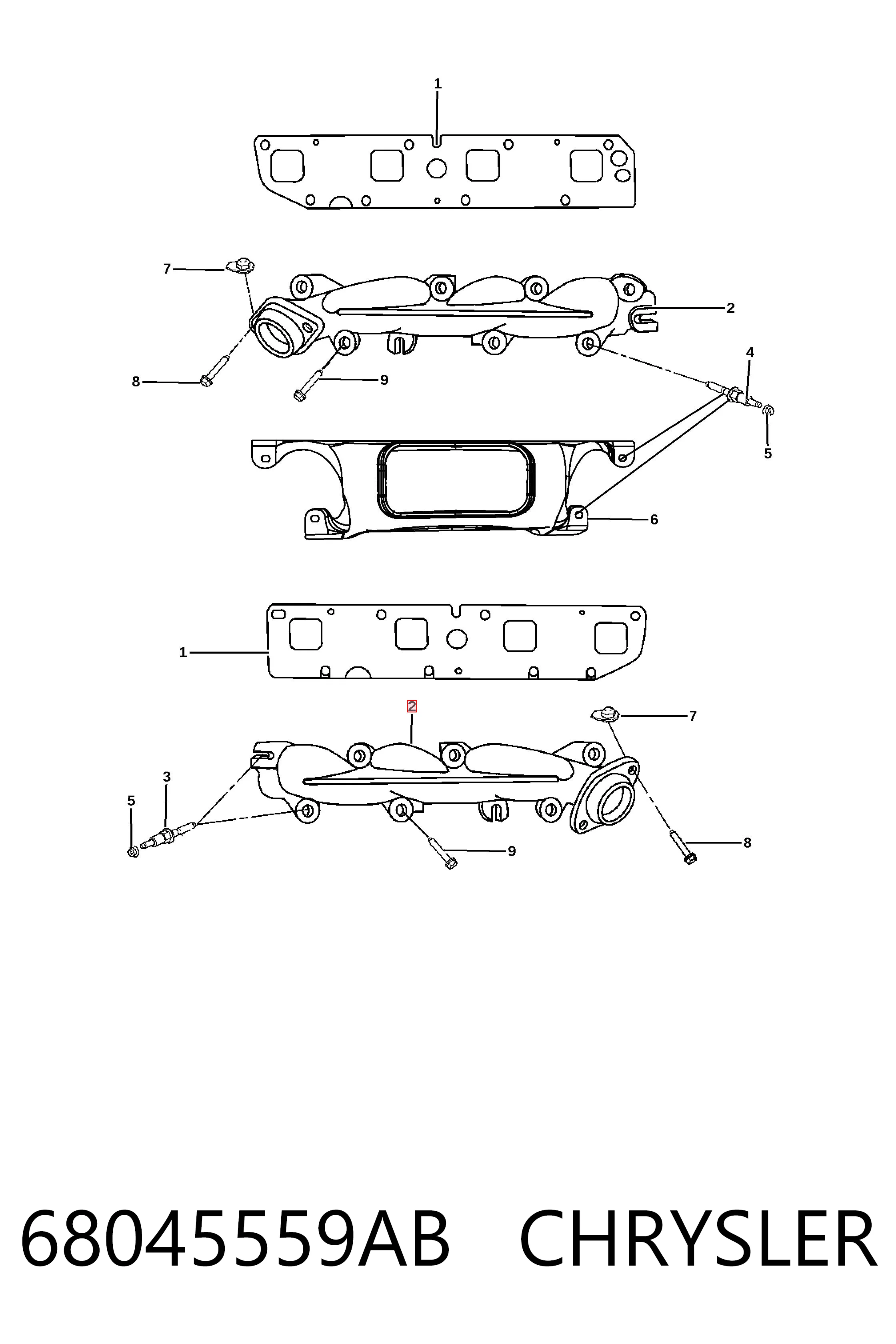 K68045559BA Fiat/Alfa/Lancia Коллектор выпускной, левый