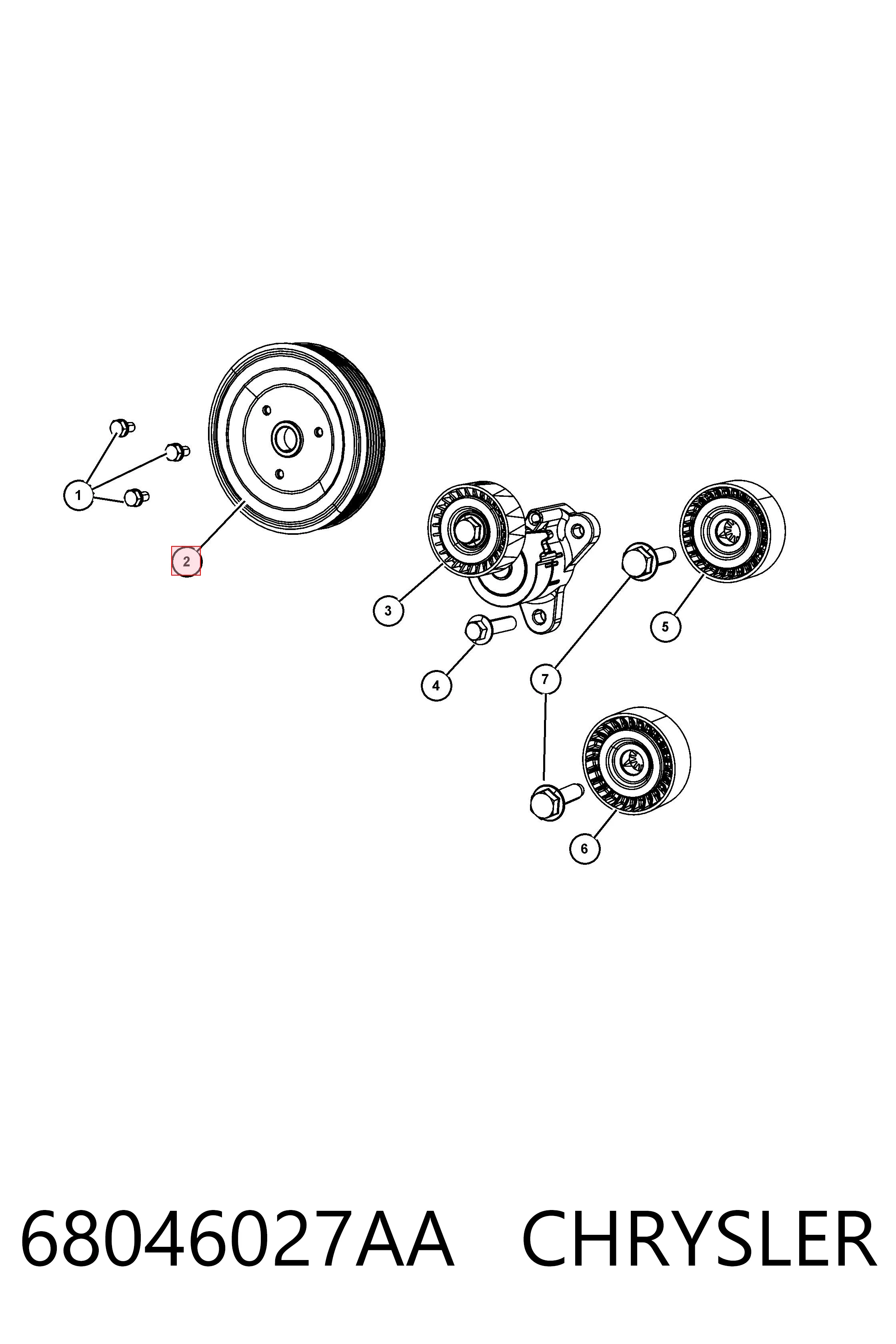 68046027AA Chrysler Шкив водяной помпы