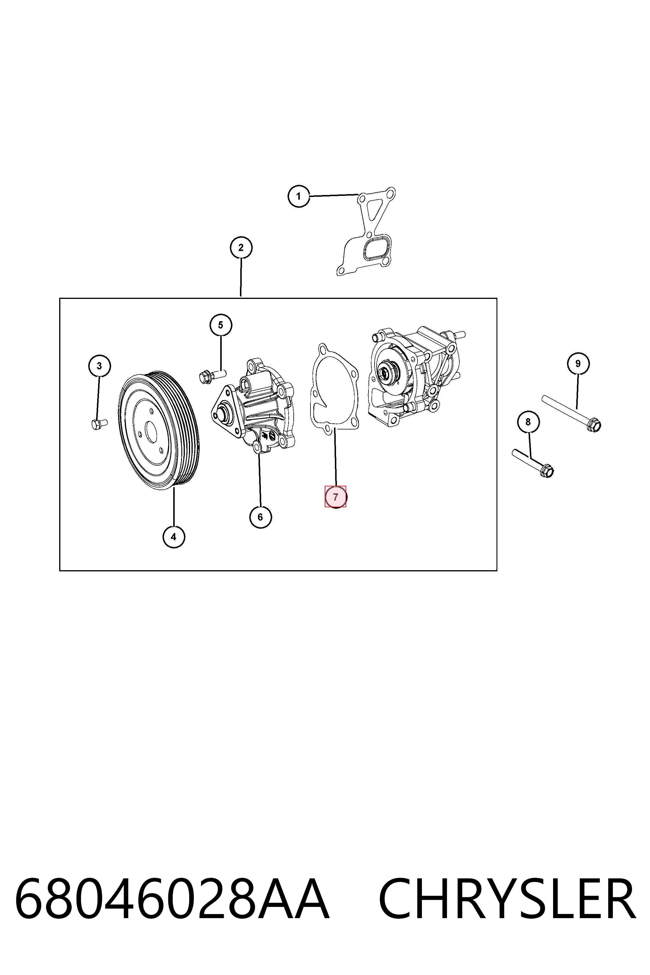 68046028AA Chrysler Прокладка водяного насоса
