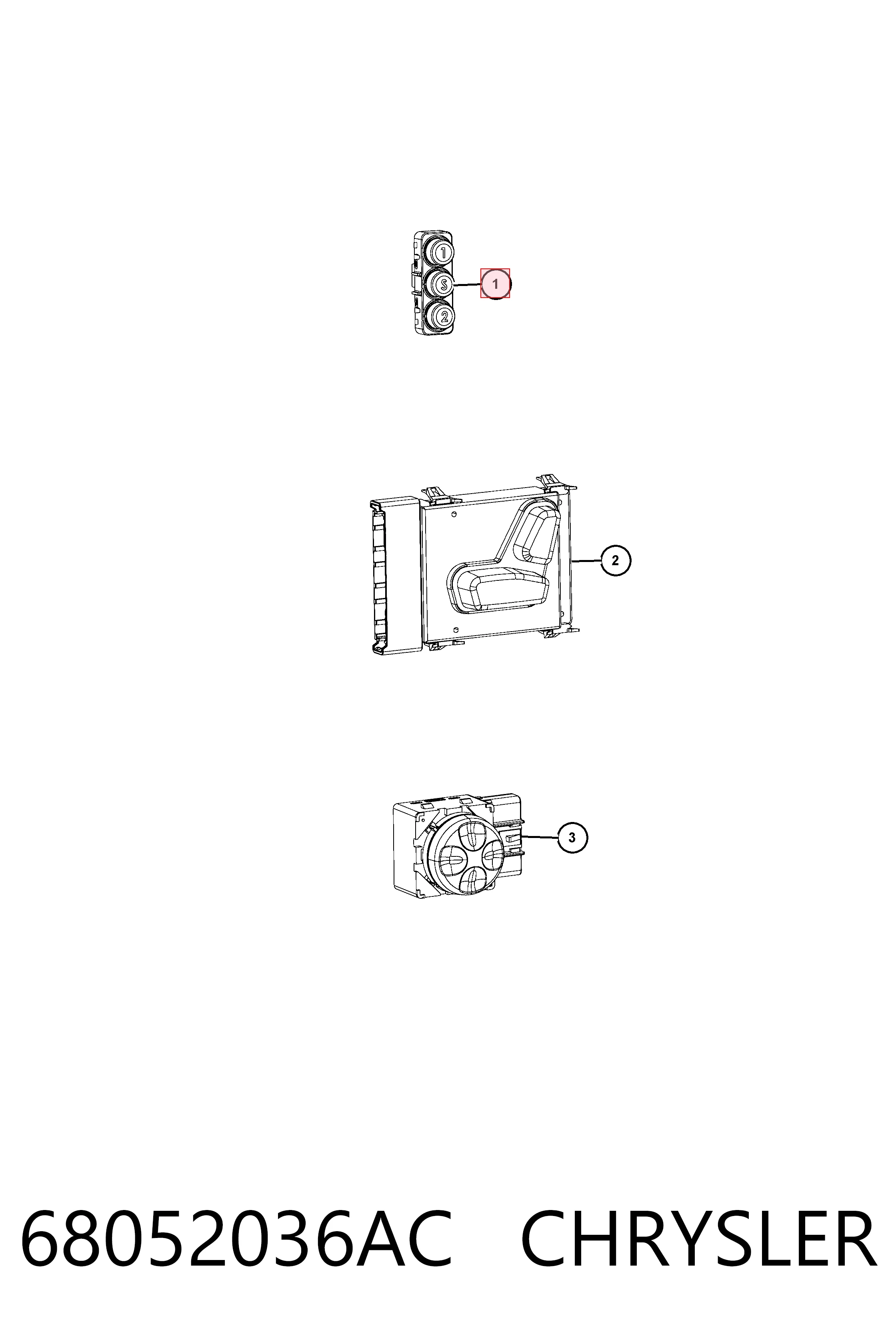 K68052036AB Fiat/Alfa/Lancia Блок кнопок механизма регулировки сидений