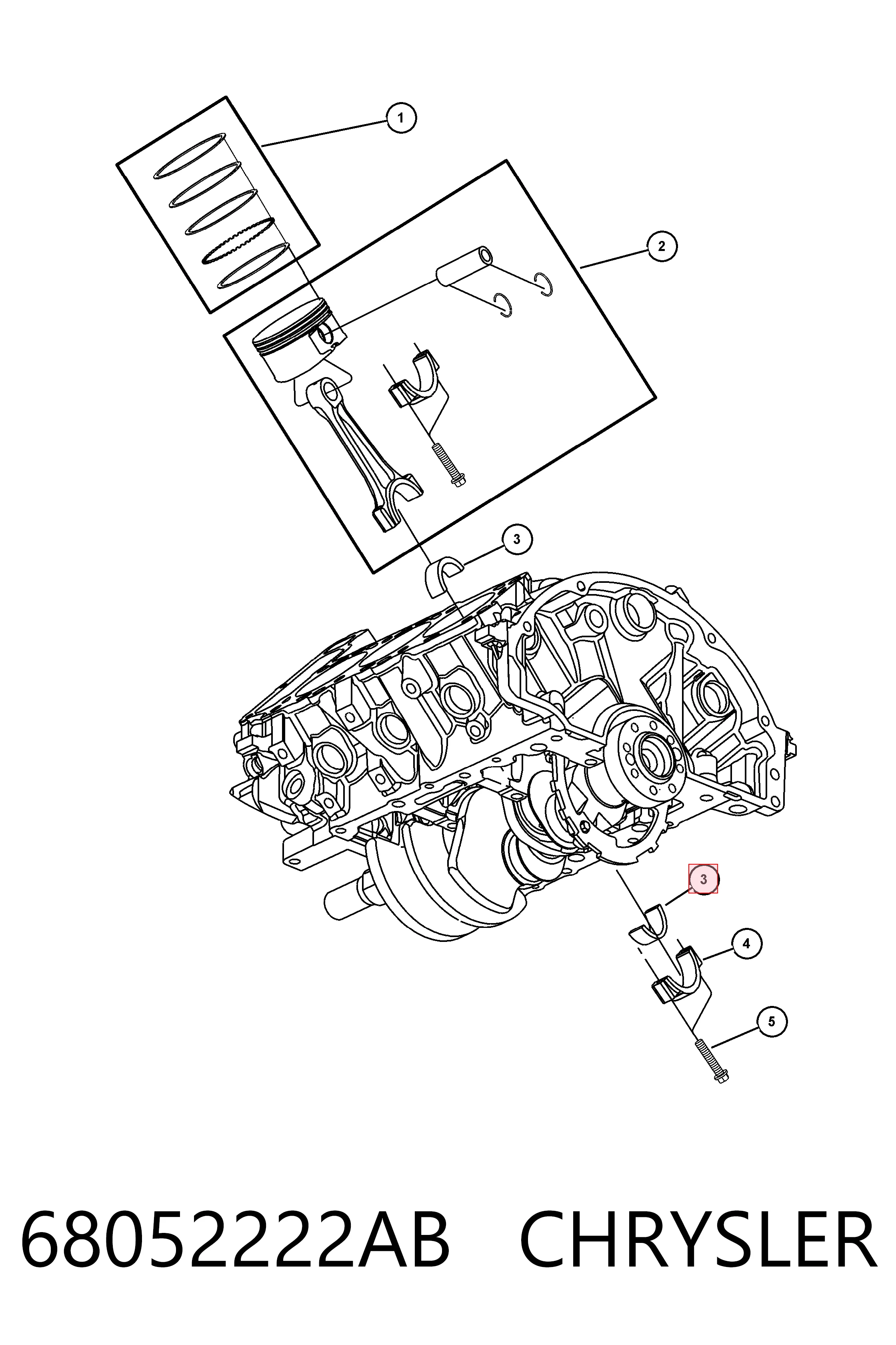 68052222AB Chrysler Комплект подшипников скольжения